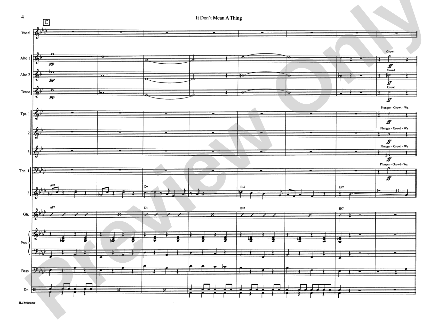 It Don't Mean a Thing If It Ain't Got That Swing: Jazz Ensemble Conductor Score & Parts