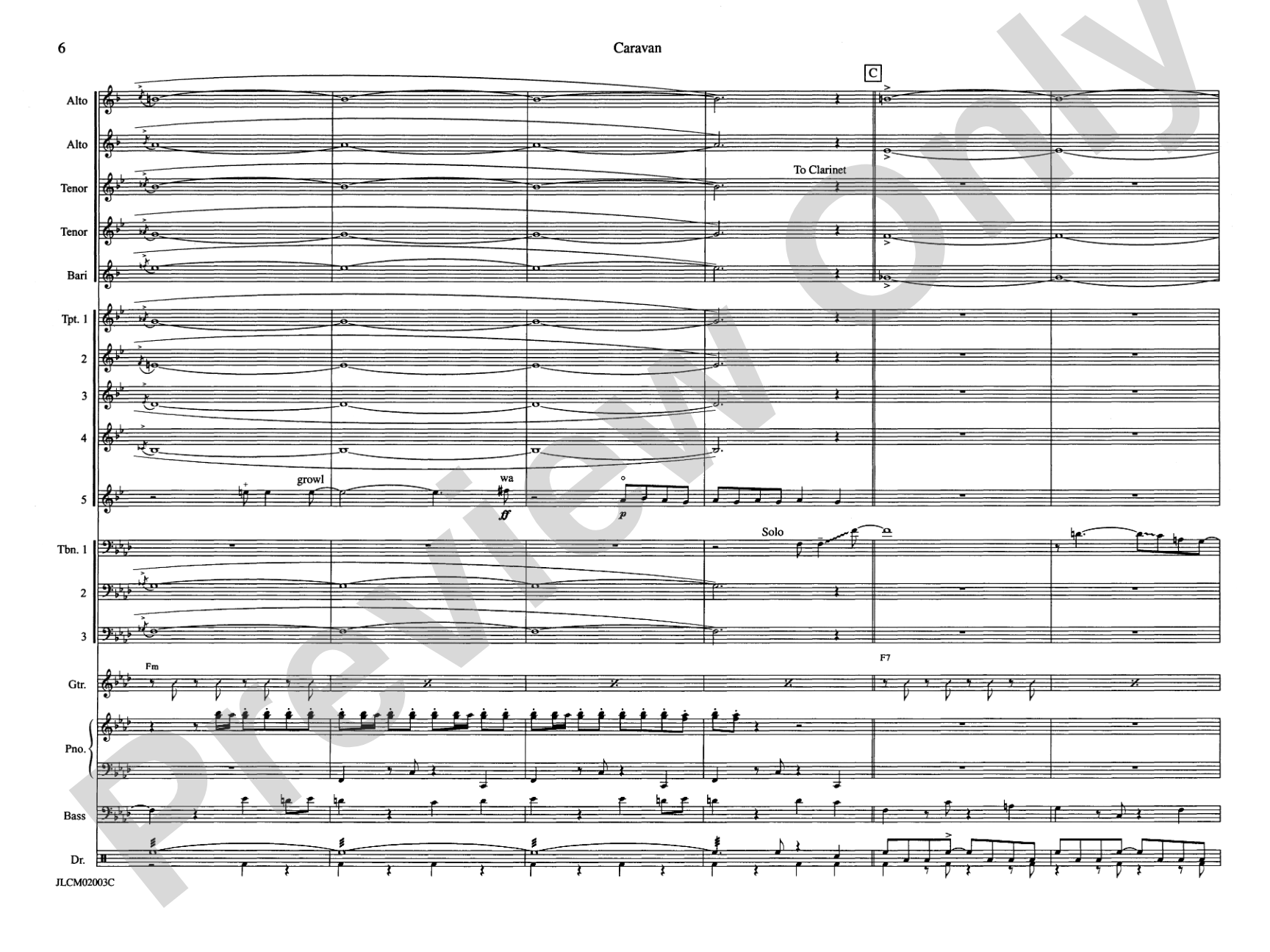 Caravan: Jazz Ensemble Conductor Score & Parts