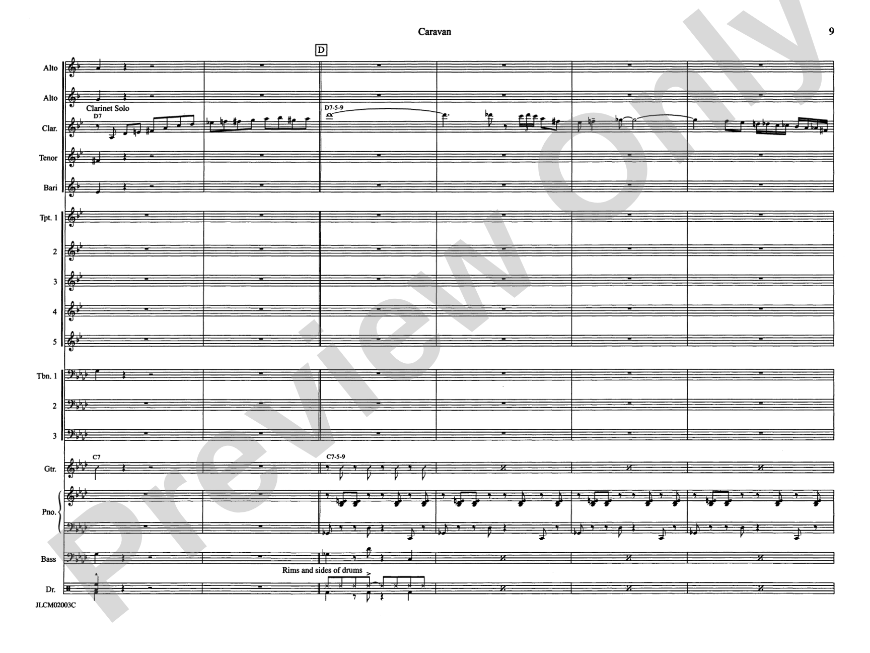 Caravan: Jazz Ensemble Conductor Score & Parts