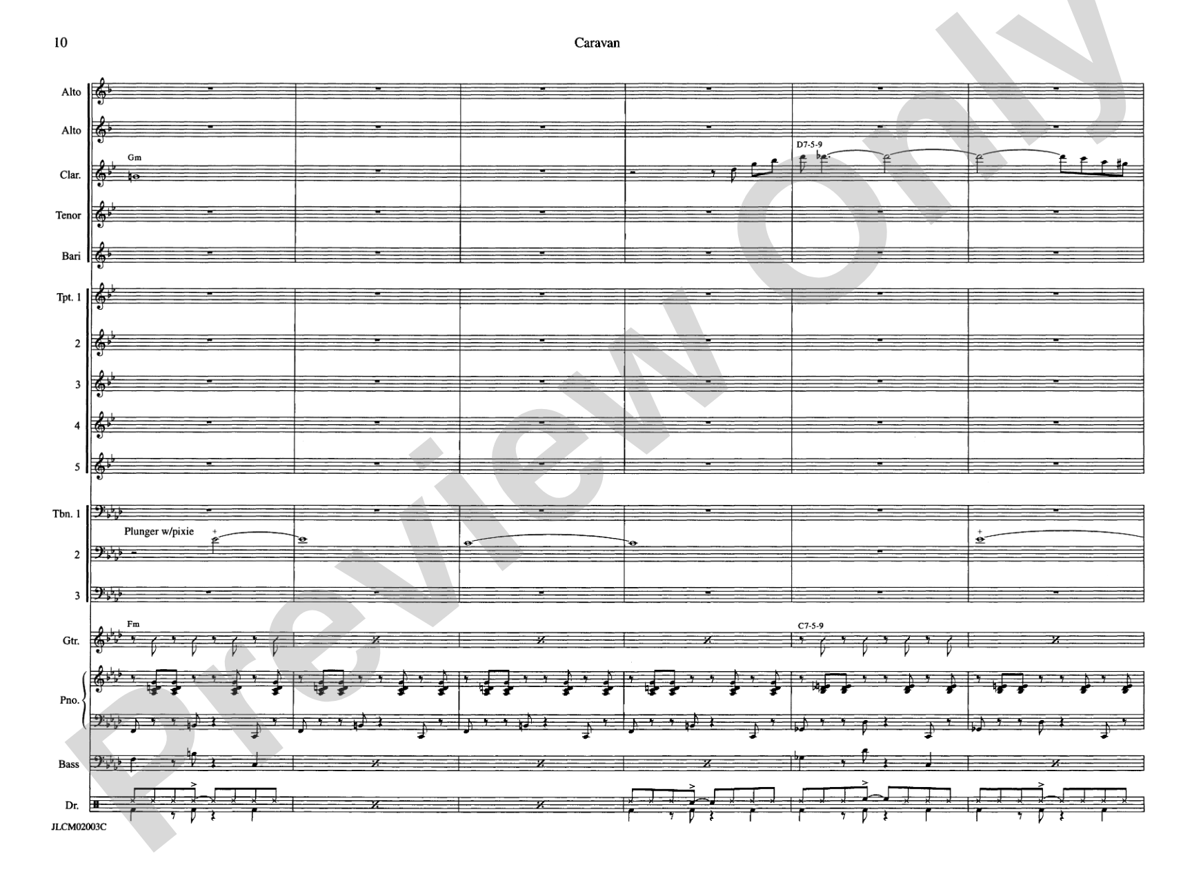 Caravan: Jazz Ensemble Conductor Score & Parts