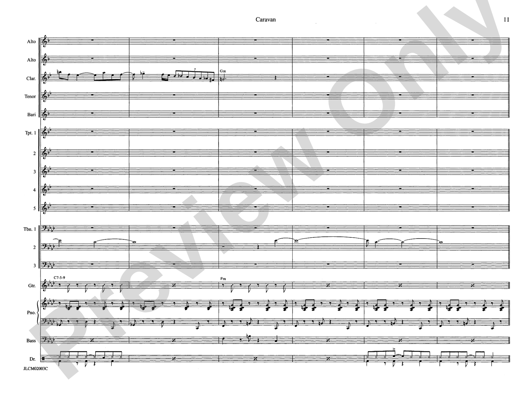 Caravan: Jazz Ensemble Conductor Score & Parts