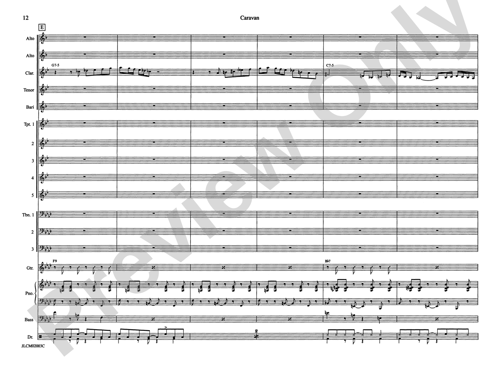 Caravan: Jazz Ensemble Conductor Score & Parts