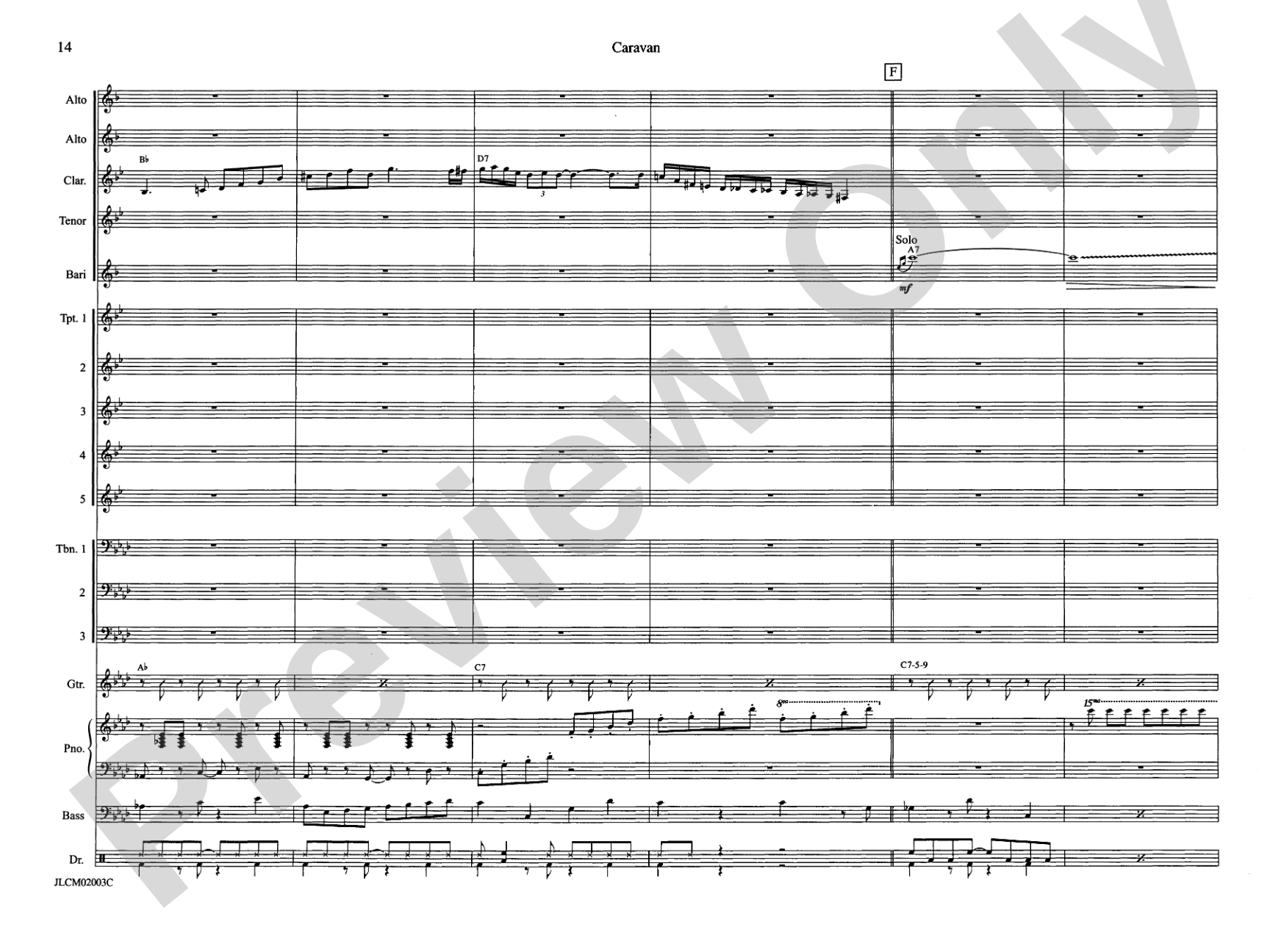 Caravan: Jazz Ensemble Conductor Score & Parts