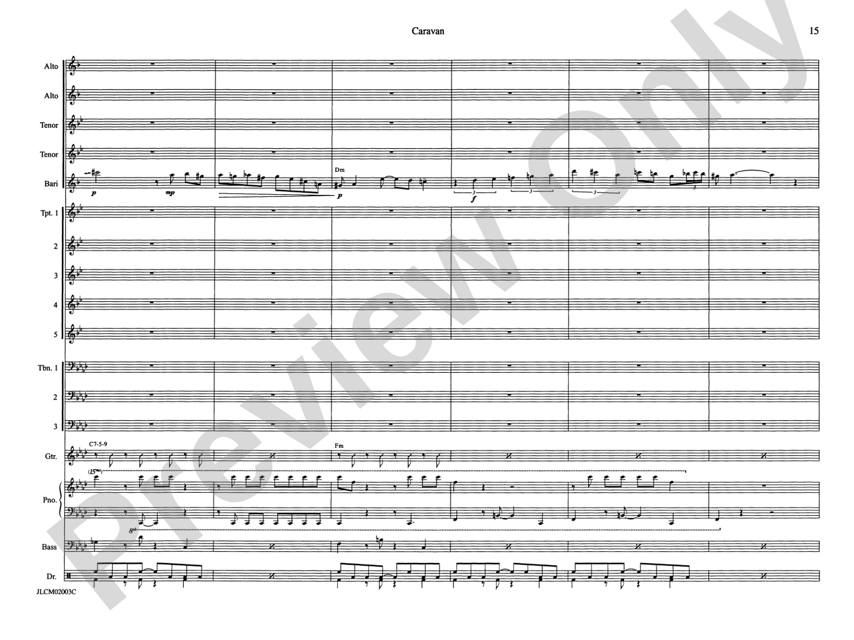 Caravan: Jazz Ensemble Conductor Score & Parts
