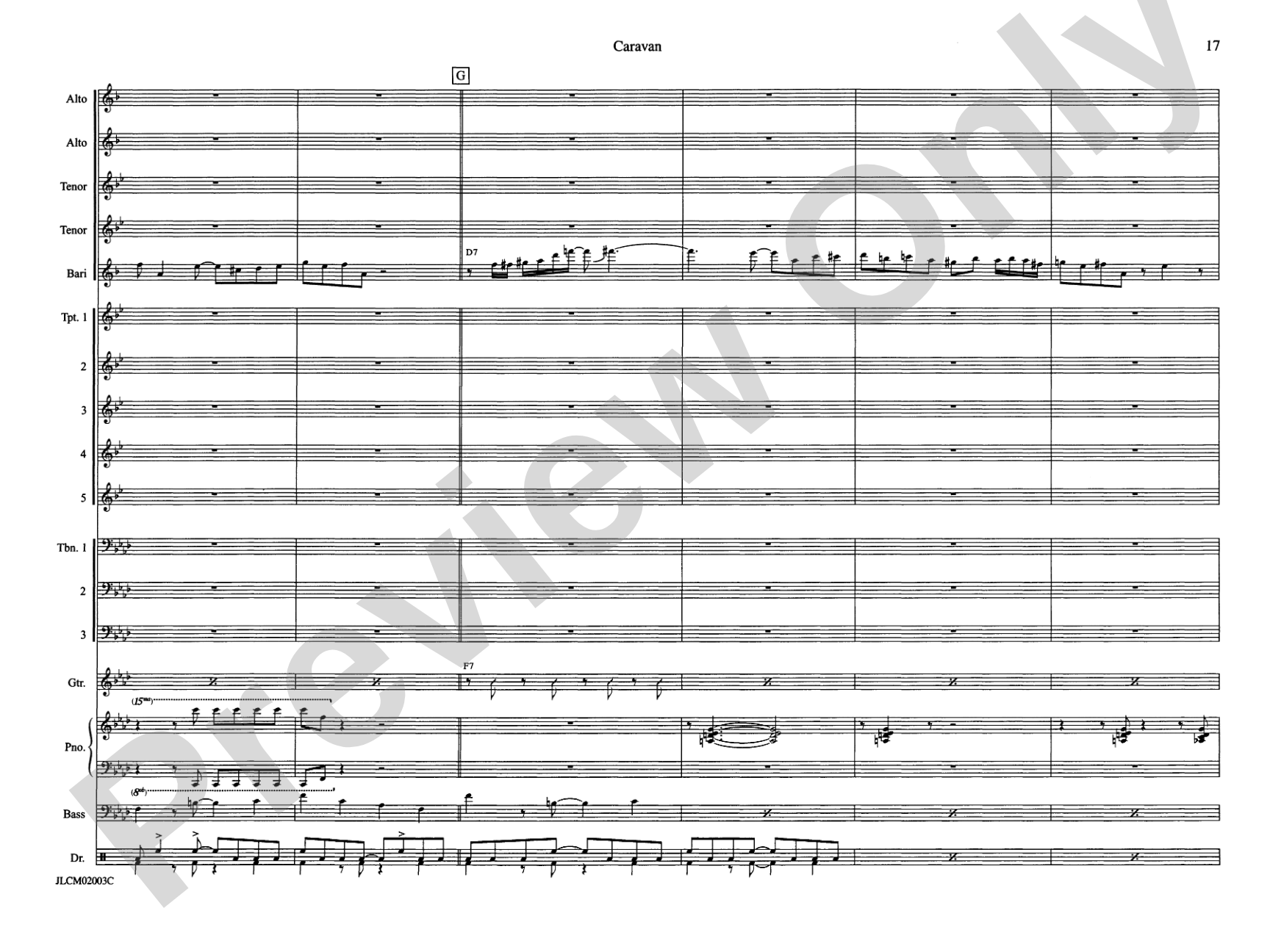 Caravan: Jazz Ensemble Conductor Score & Parts