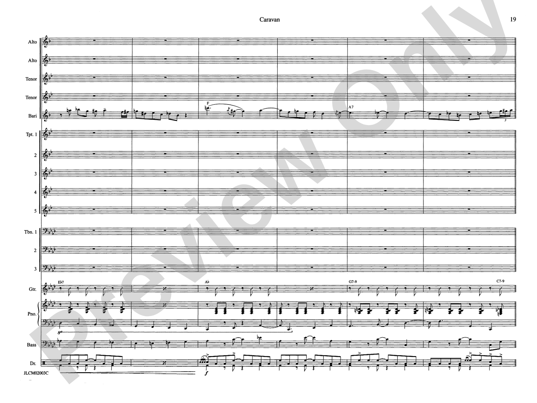 Caravan: Jazz Ensemble Conductor Score & Parts