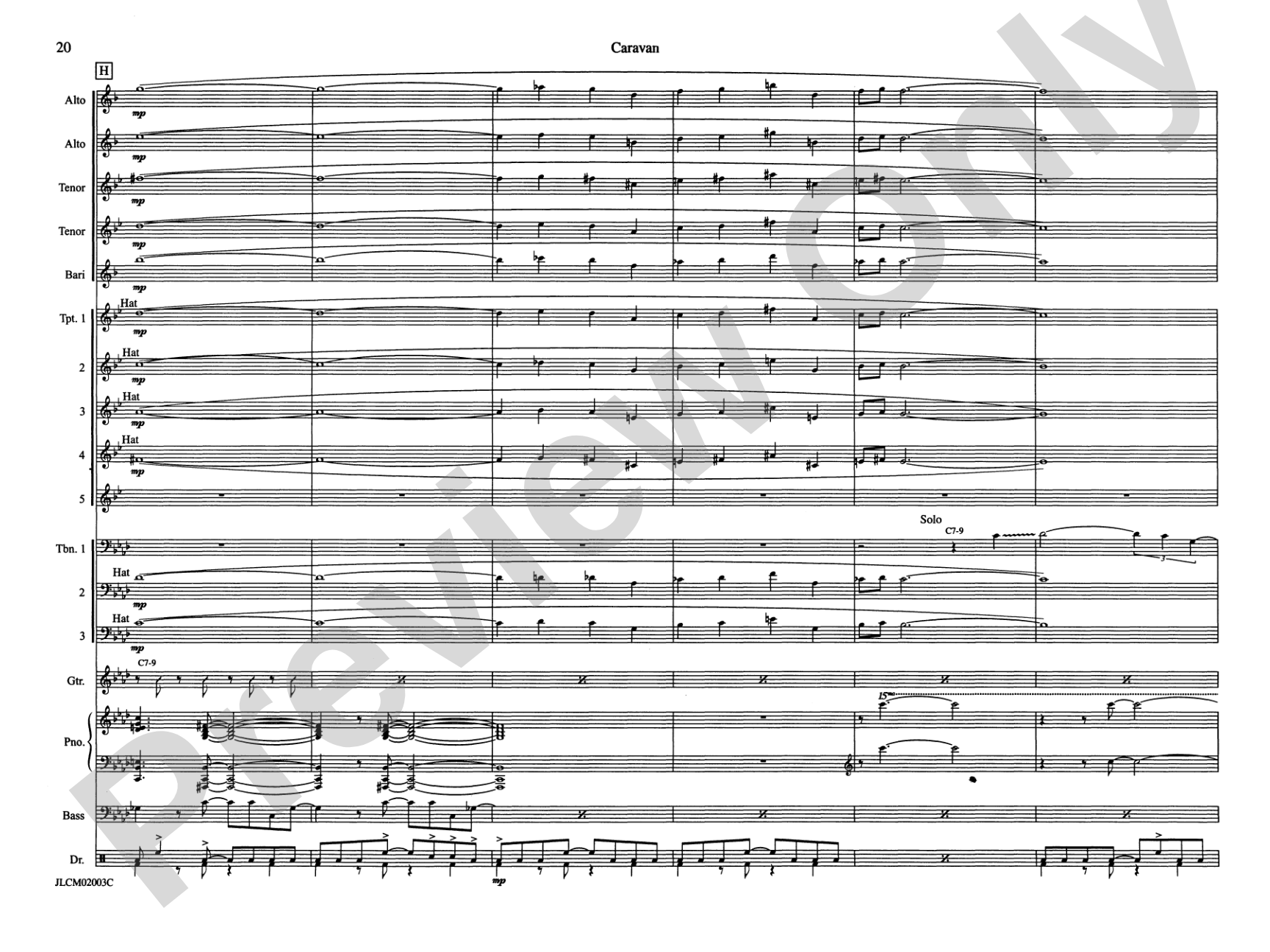 Caravan: Jazz Ensemble Conductor Score & Parts