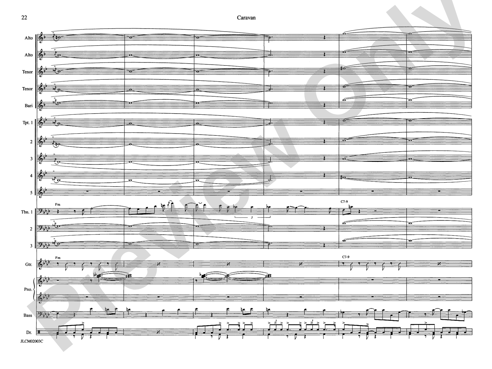 Caravan: Jazz Ensemble Conductor Score & Parts