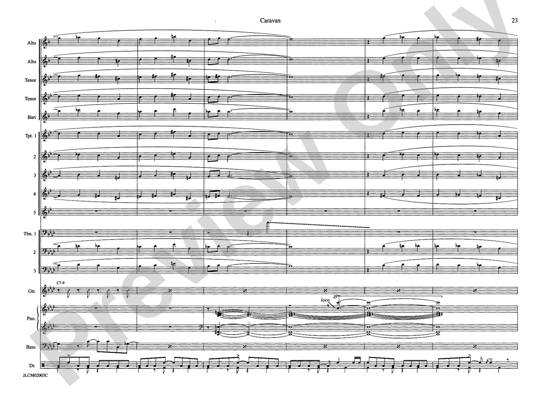 Caravan: Jazz Ensemble Conductor Score & Parts