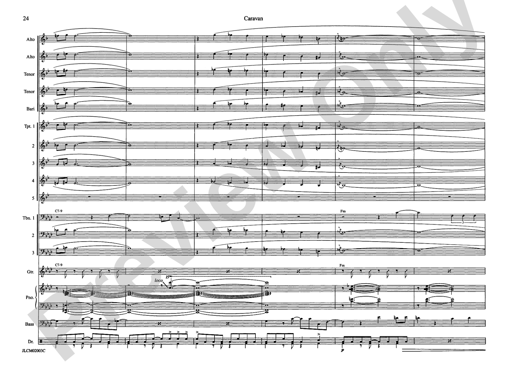 Caravan: Jazz Ensemble Conductor Score & Parts