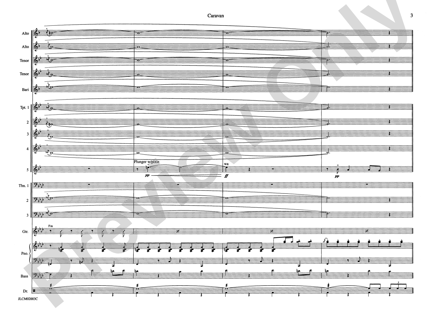 Caravan: Jazz Ensemble Conductor Score & Parts