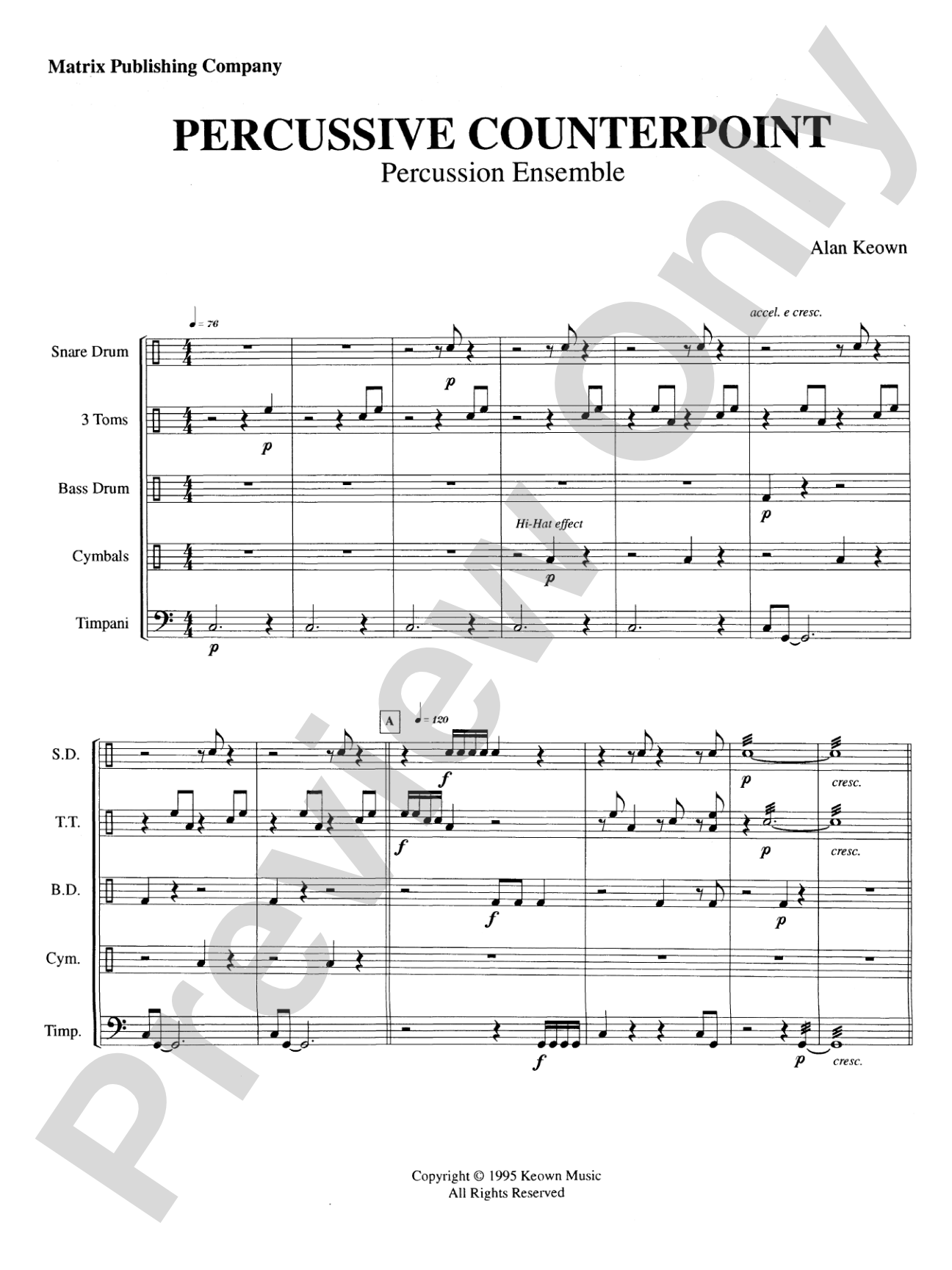 Percussive Counterpoint: Percussion Ensemble Book