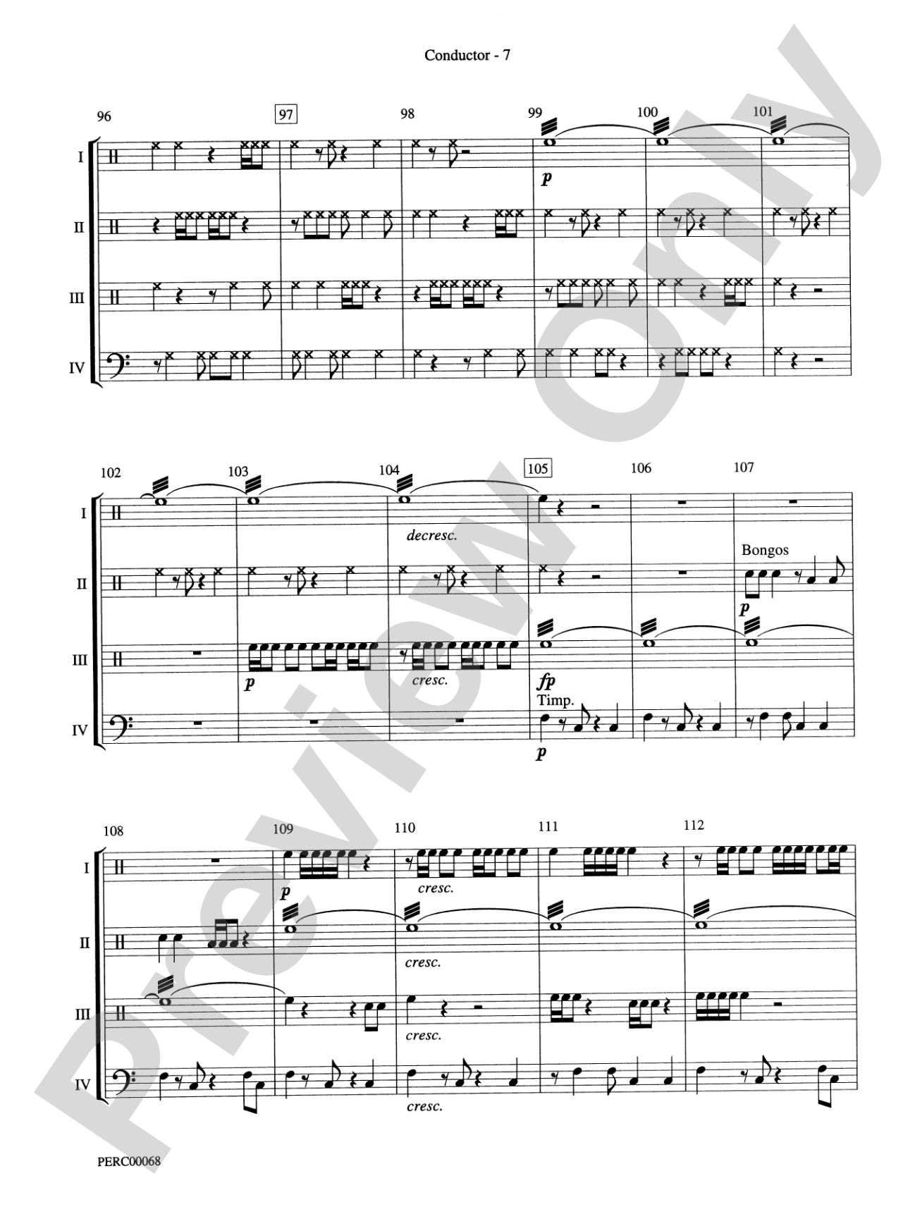 Dimensions III: Percussion Ensemble Conductor Score & Parts