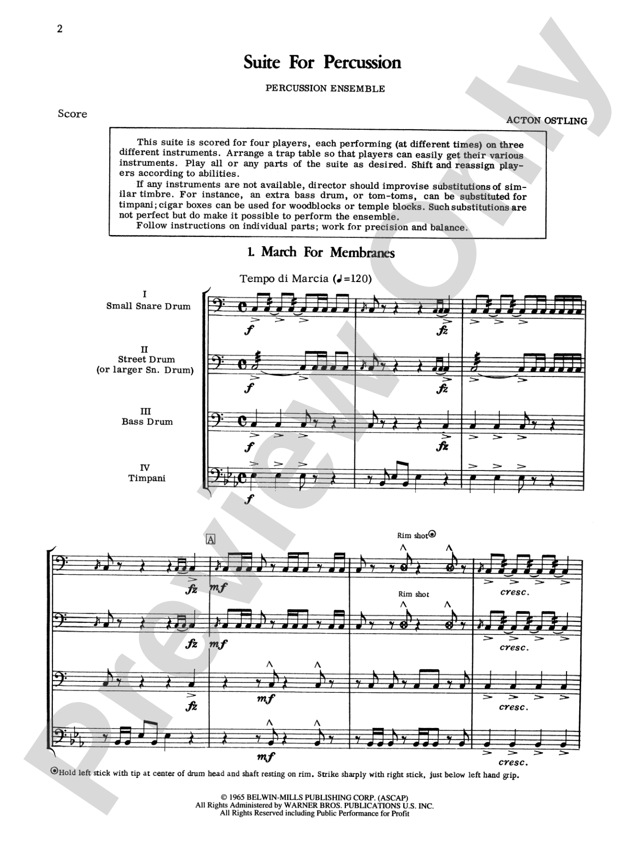 Suite for Percussion: Percussion Ensemble Book
