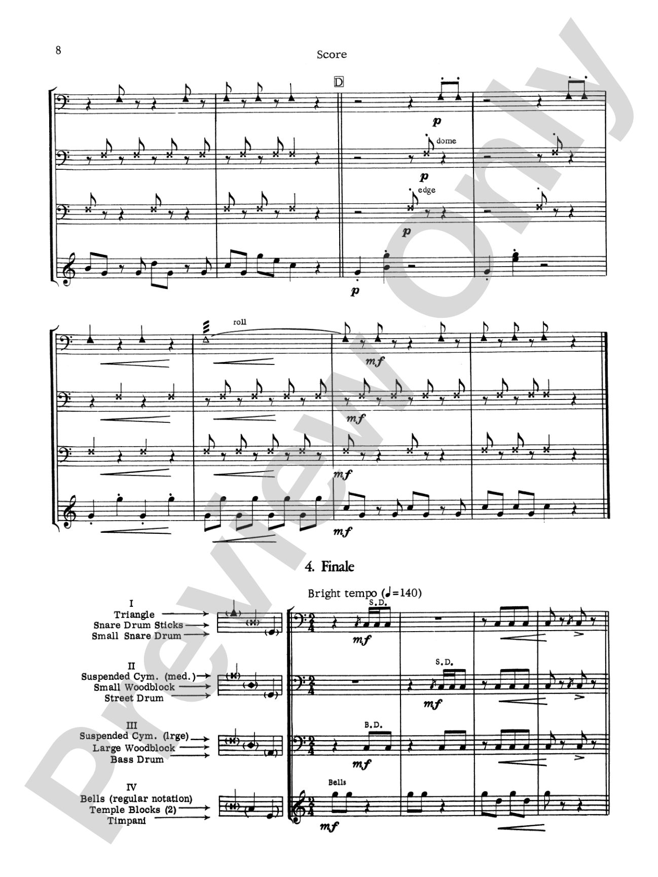 Suite for Percussion: Percussion Ensemble Book