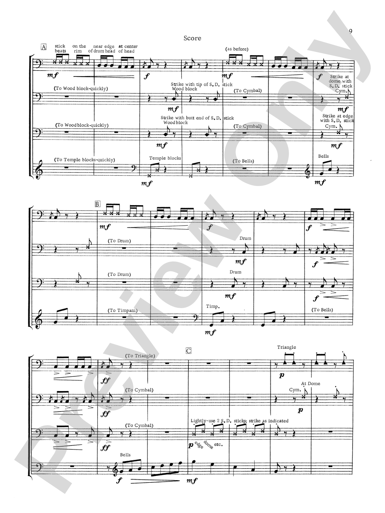 Suite for Percussion: Percussion Ensemble Book