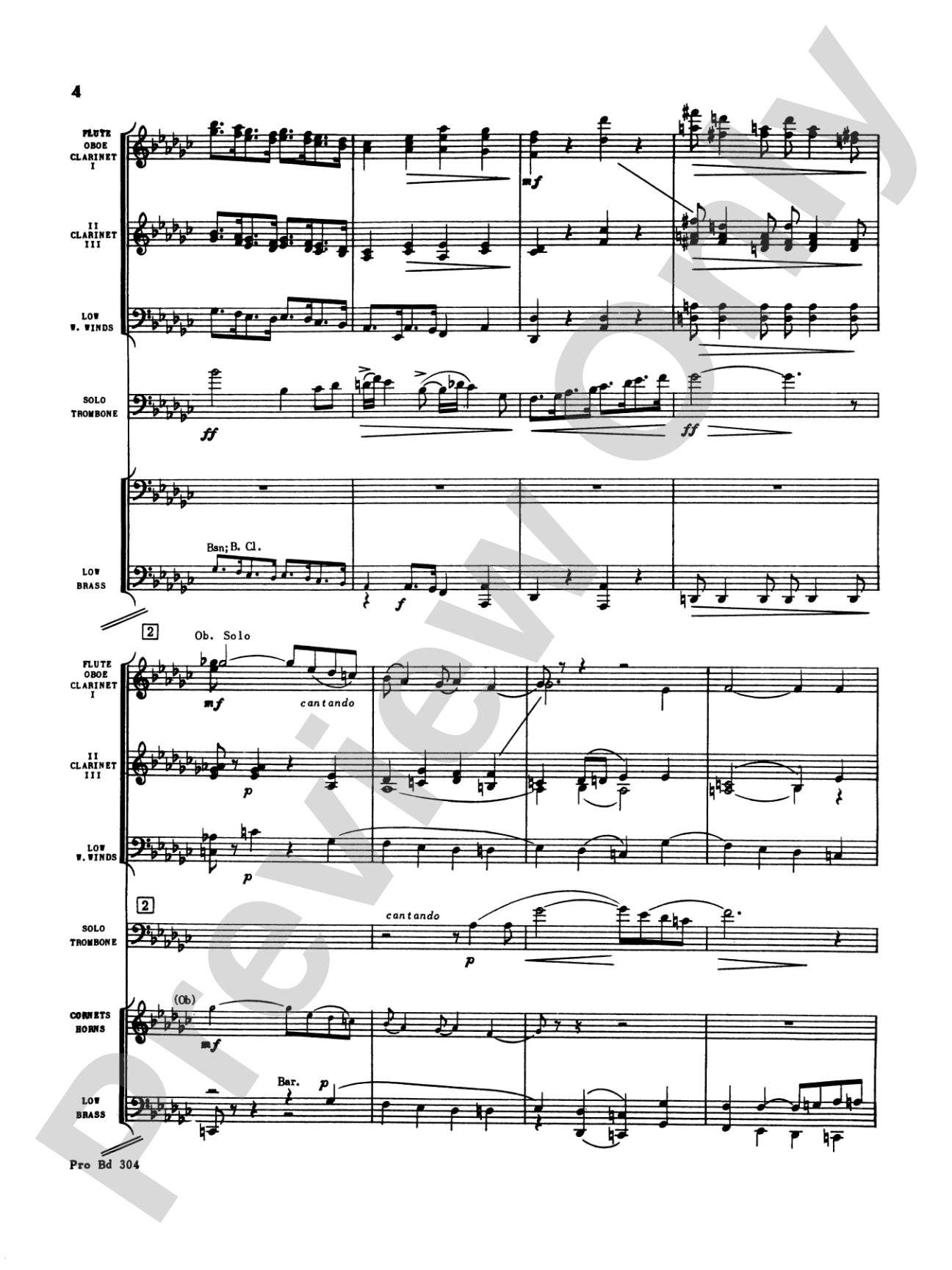 Morceau Symphonique (Trombone Solo and Band): Concert Band Conductor Score & Parts