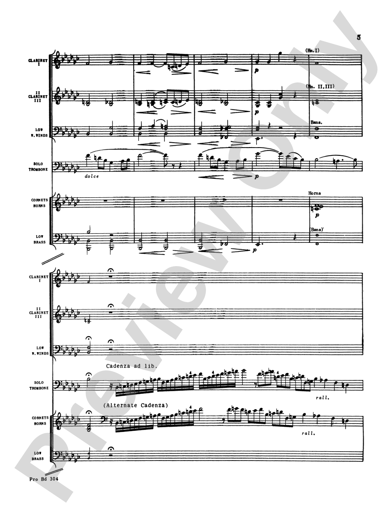 Morceau Symphonique (Trombone Solo and Band): Concert Band Conductor Score & Parts