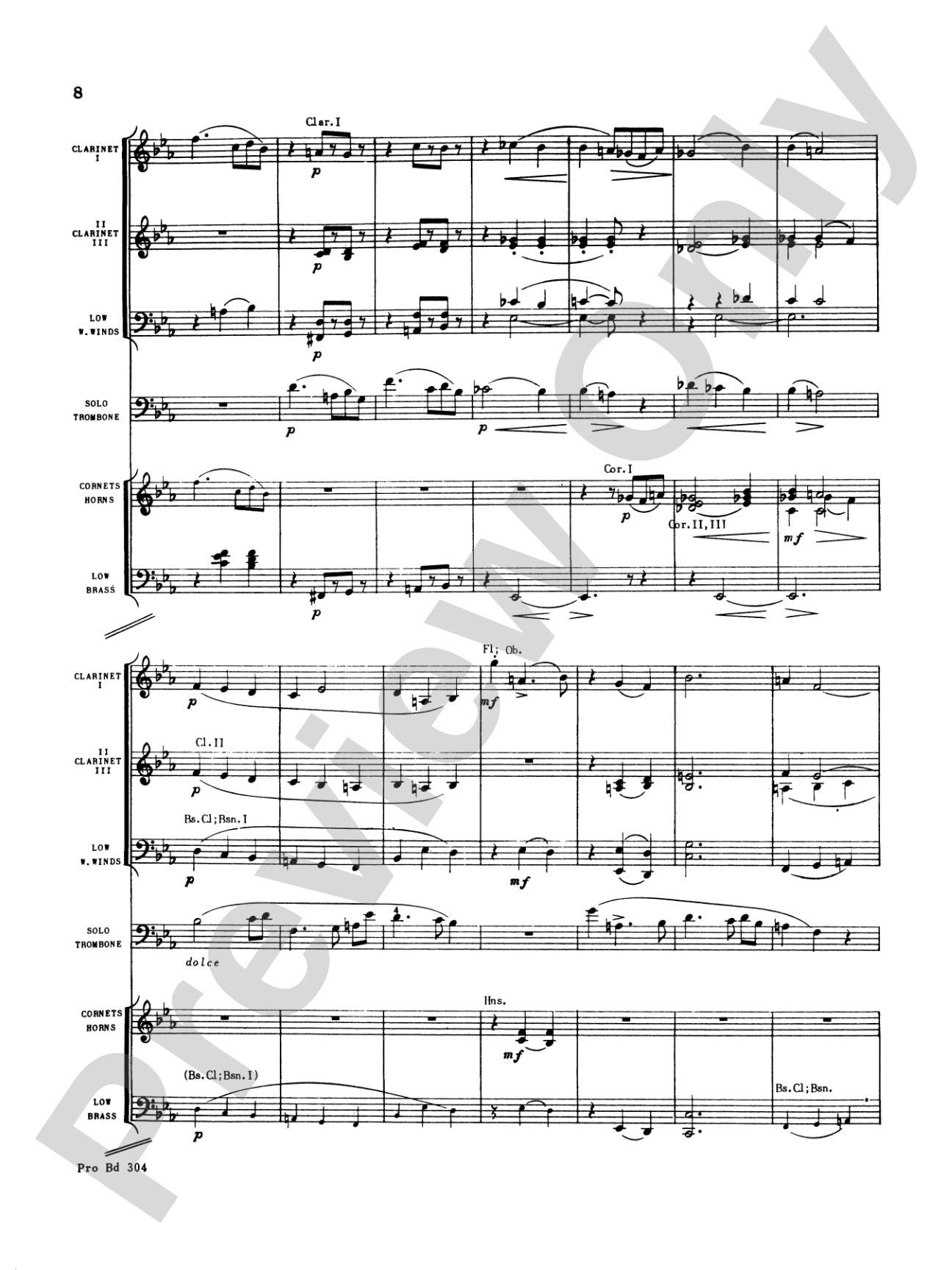 Morceau Symphonique (Trombone Solo and Band): Concert Band Conductor Score & Parts
