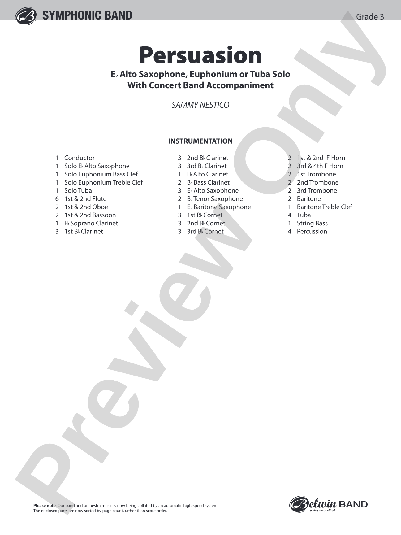 Persuasion: Concert Band Conductor Score & Parts