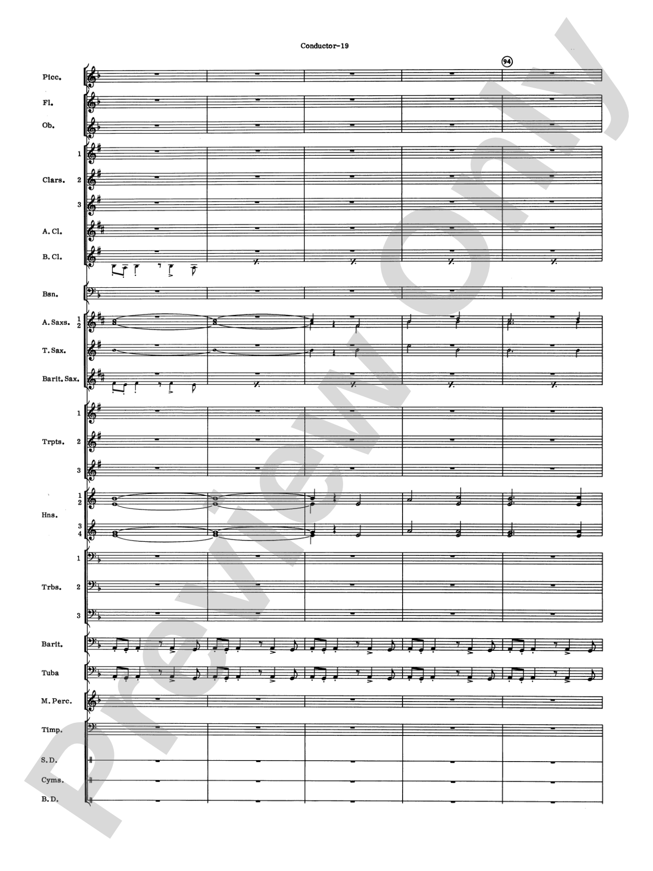 Variants: Concert Band Conductor Score & Parts
