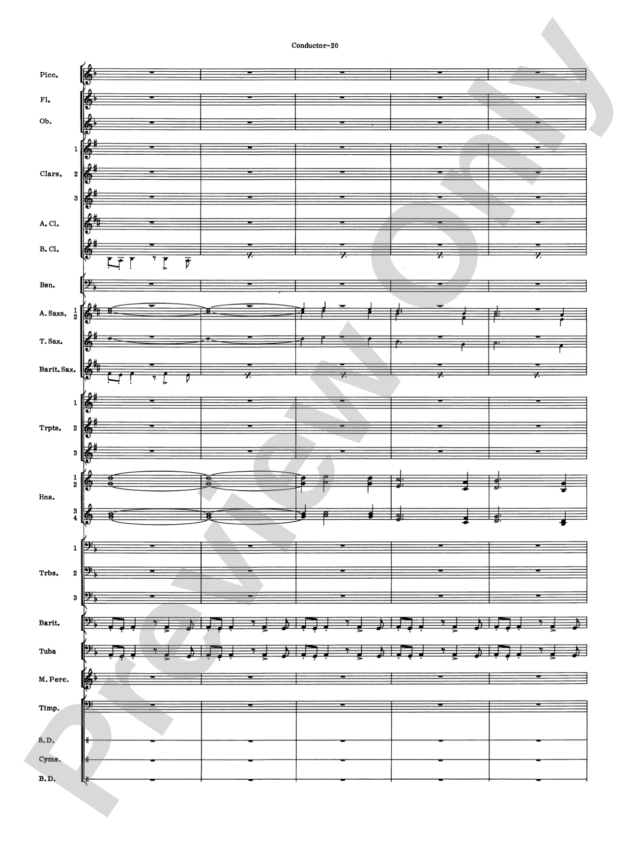 Variants: Concert Band Conductor Score & Parts