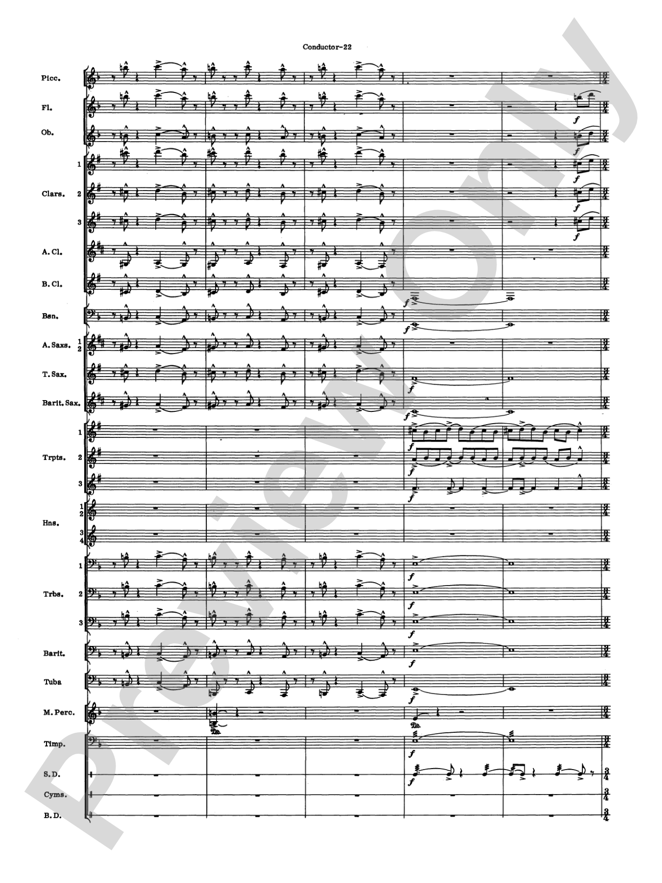Variants: Concert Band Conductor Score & Parts