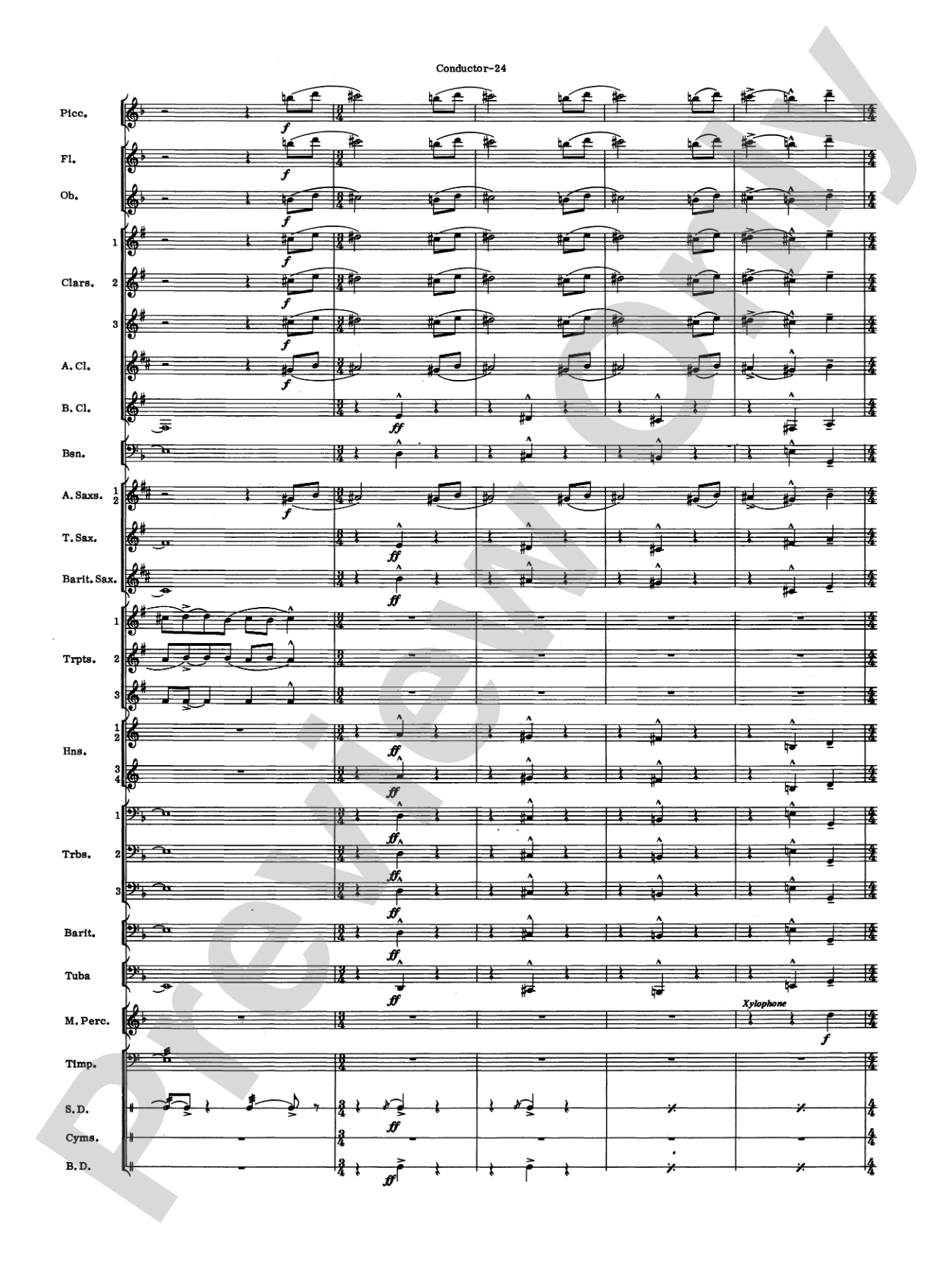 Variants: Concert Band Conductor Score & Parts