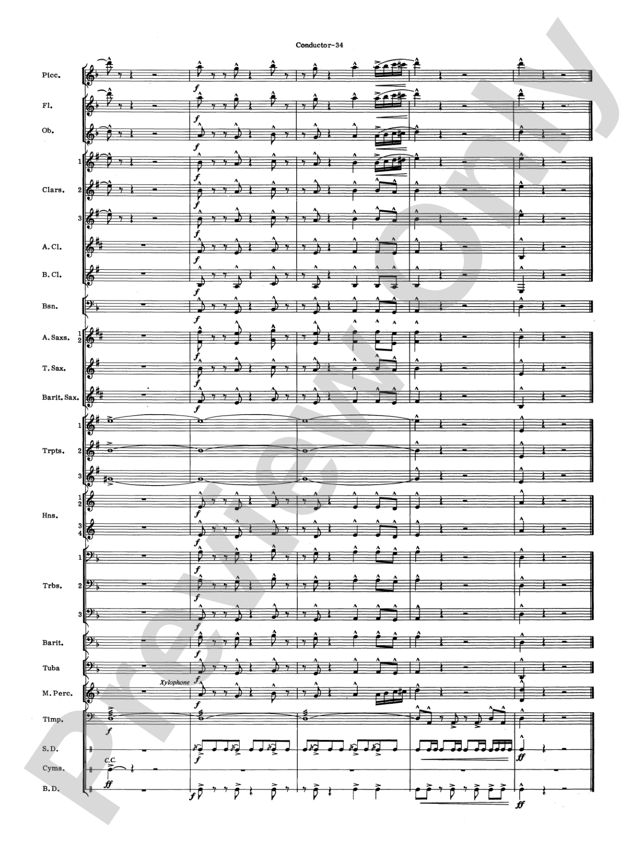 Variants: Concert Band Conductor Score & Parts