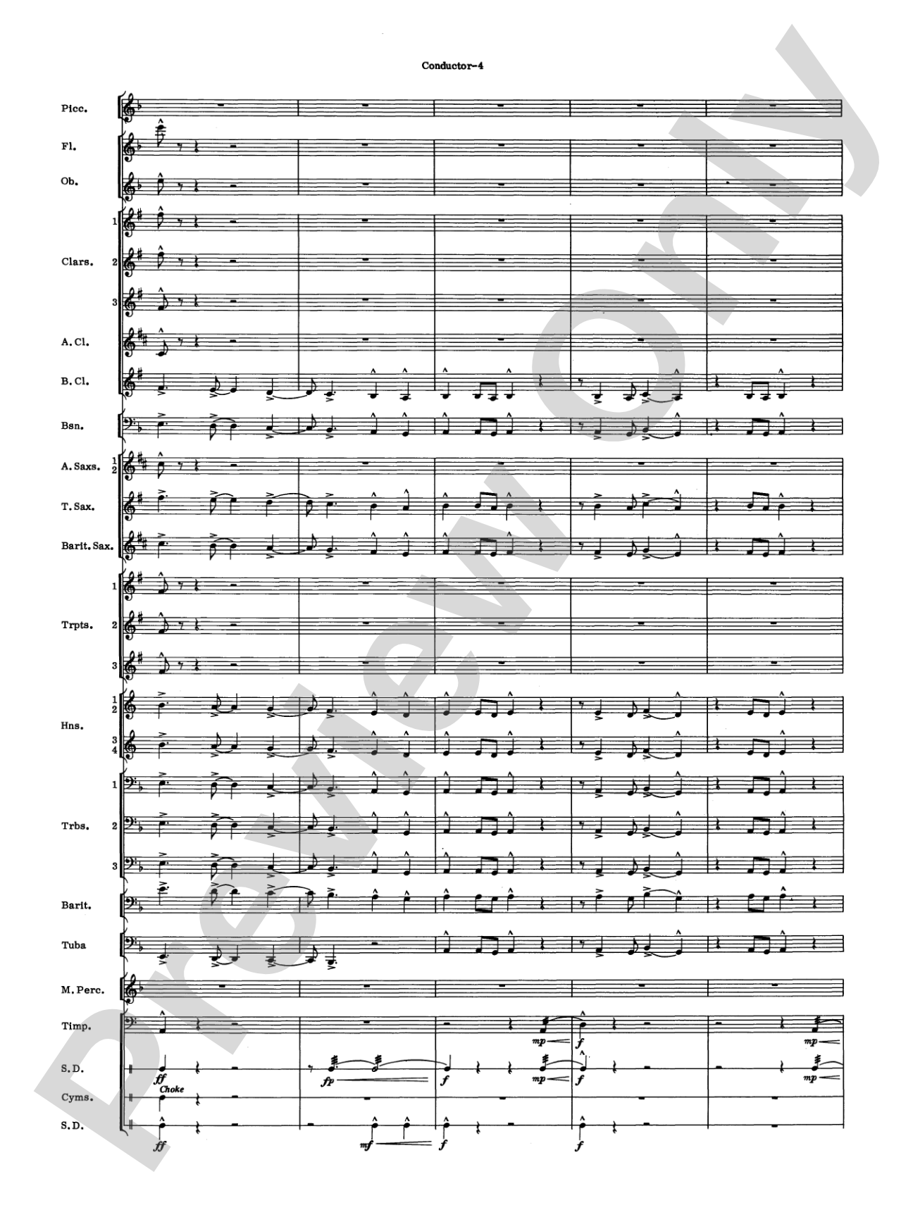 Variants: Concert Band Conductor Score & Parts