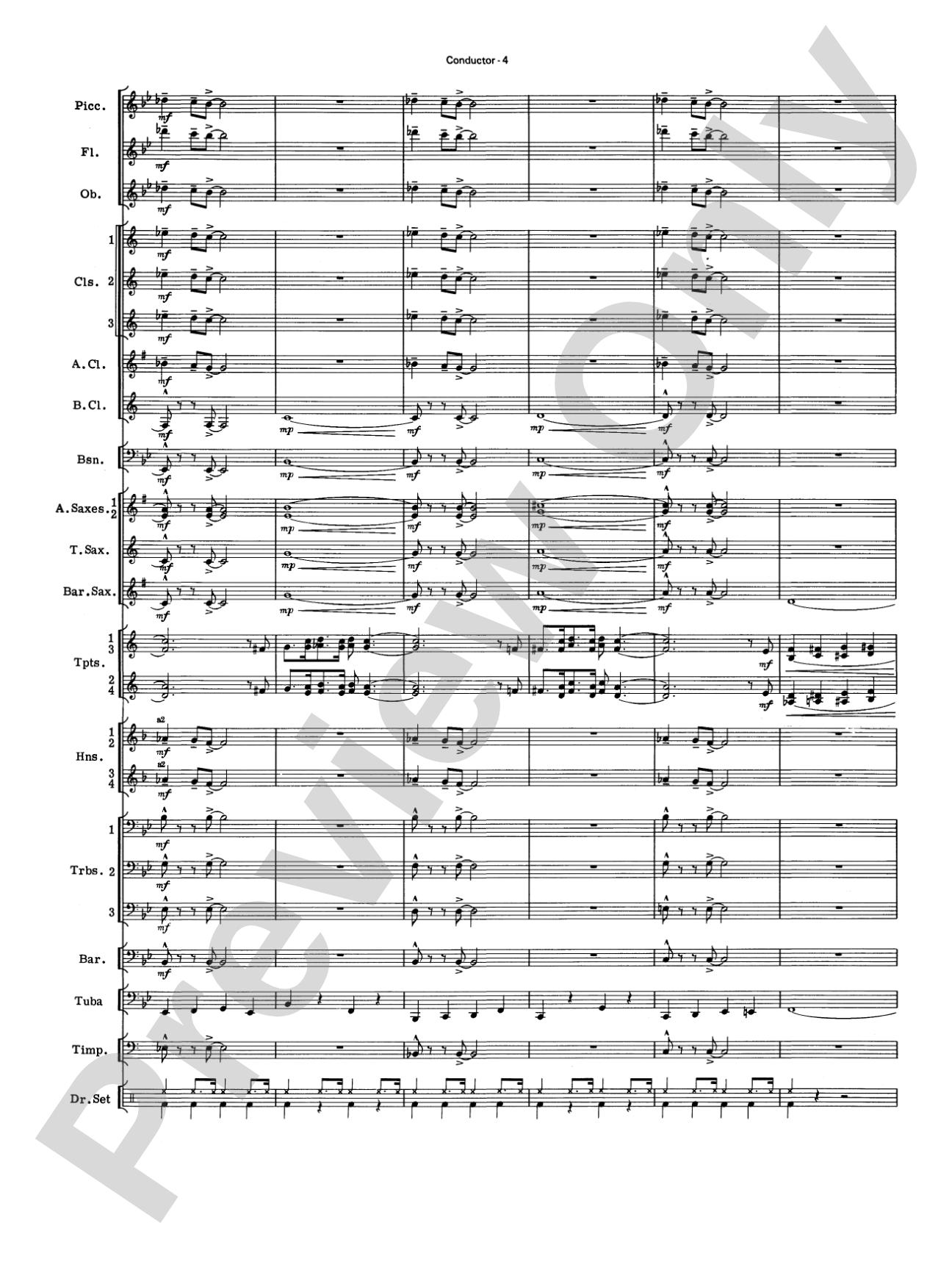 Four of a Kind: Concert Band Conductor Score & Parts