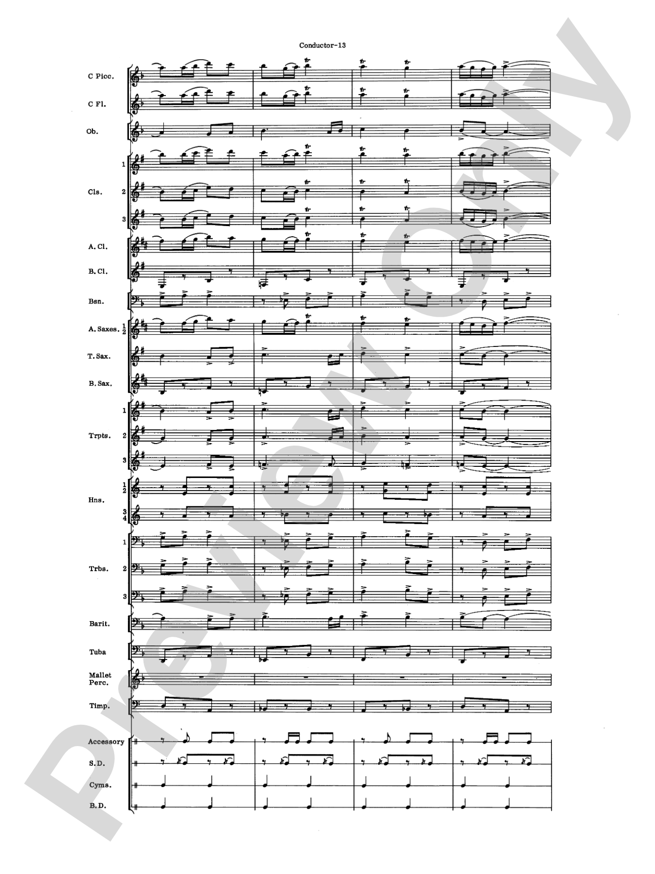 El Aguila de Oro: Concert Band Conductor Score & Parts