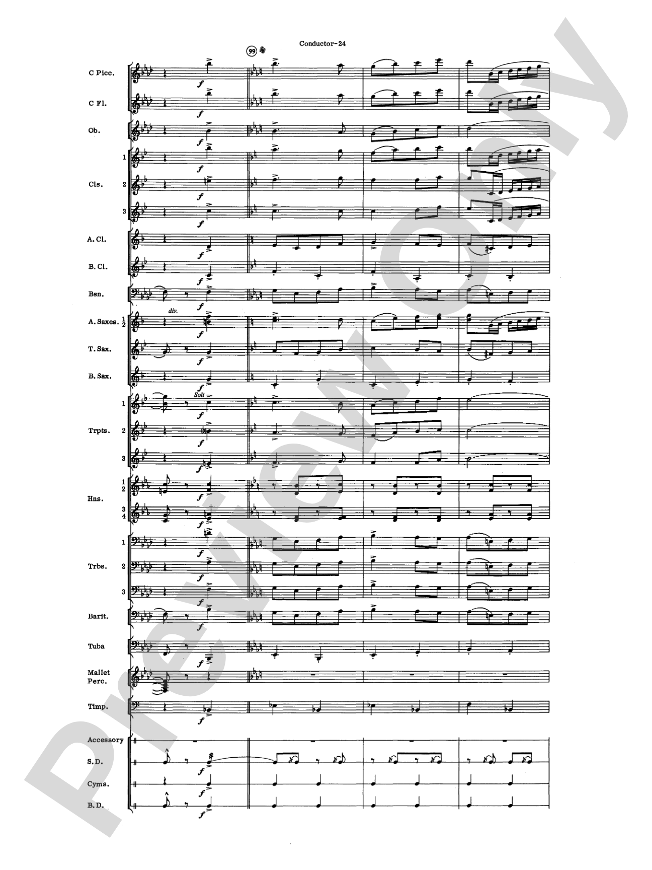 El Aguila de Oro: Concert Band Conductor Score & Parts