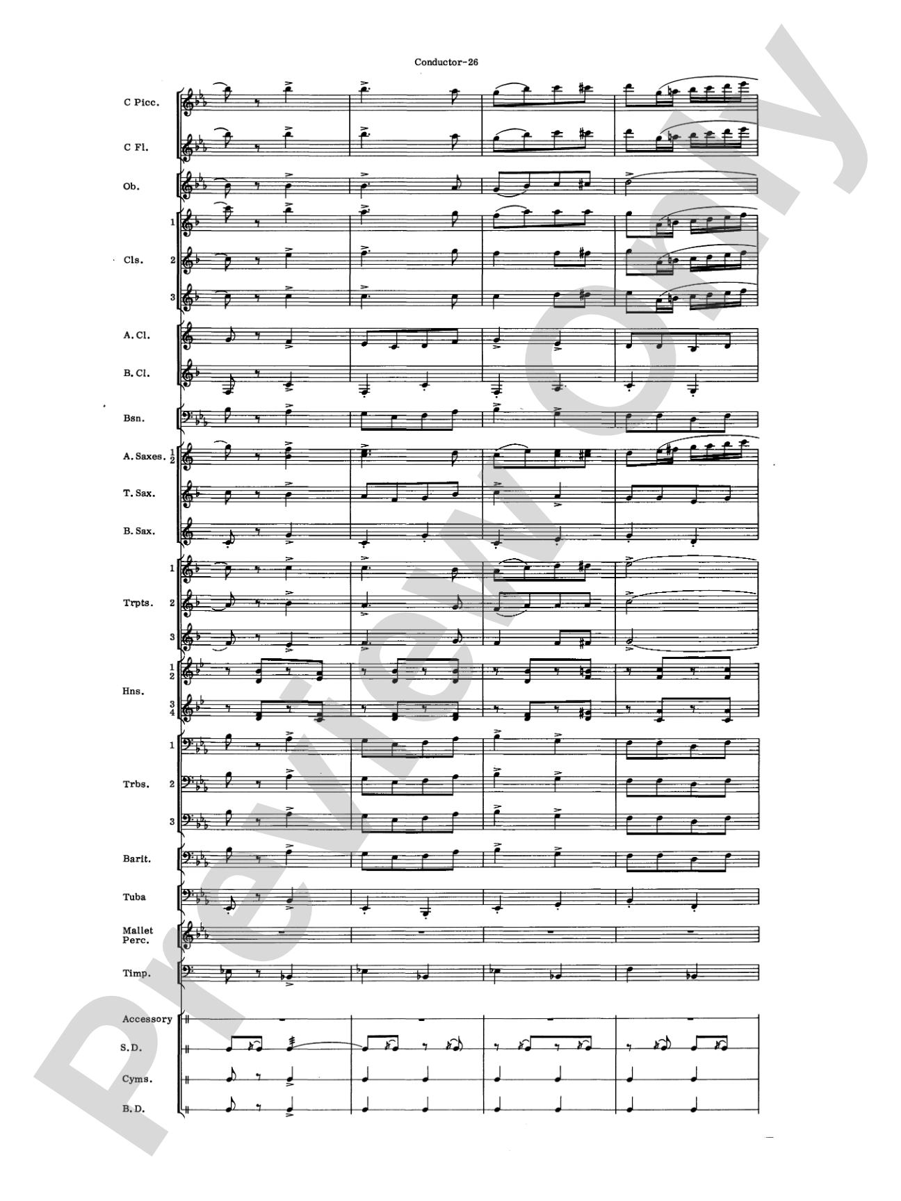 El Aguila de Oro: Concert Band Conductor Score & Parts