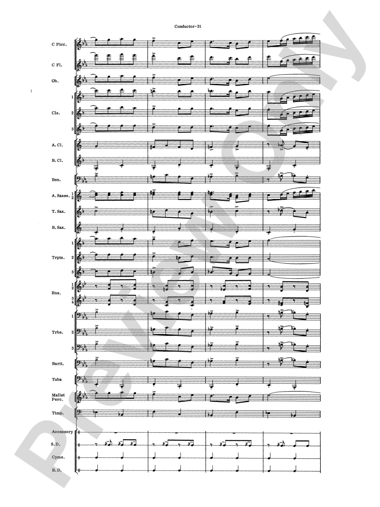 El Aguila de Oro: Concert Band Conductor Score & Parts