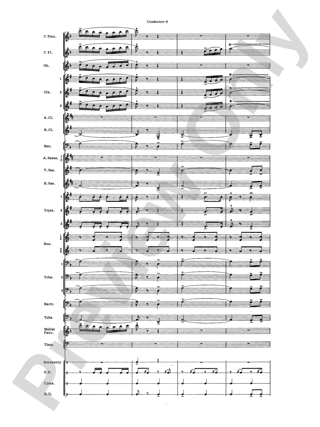 El Aguila de Oro: Concert Band Conductor Score & Parts