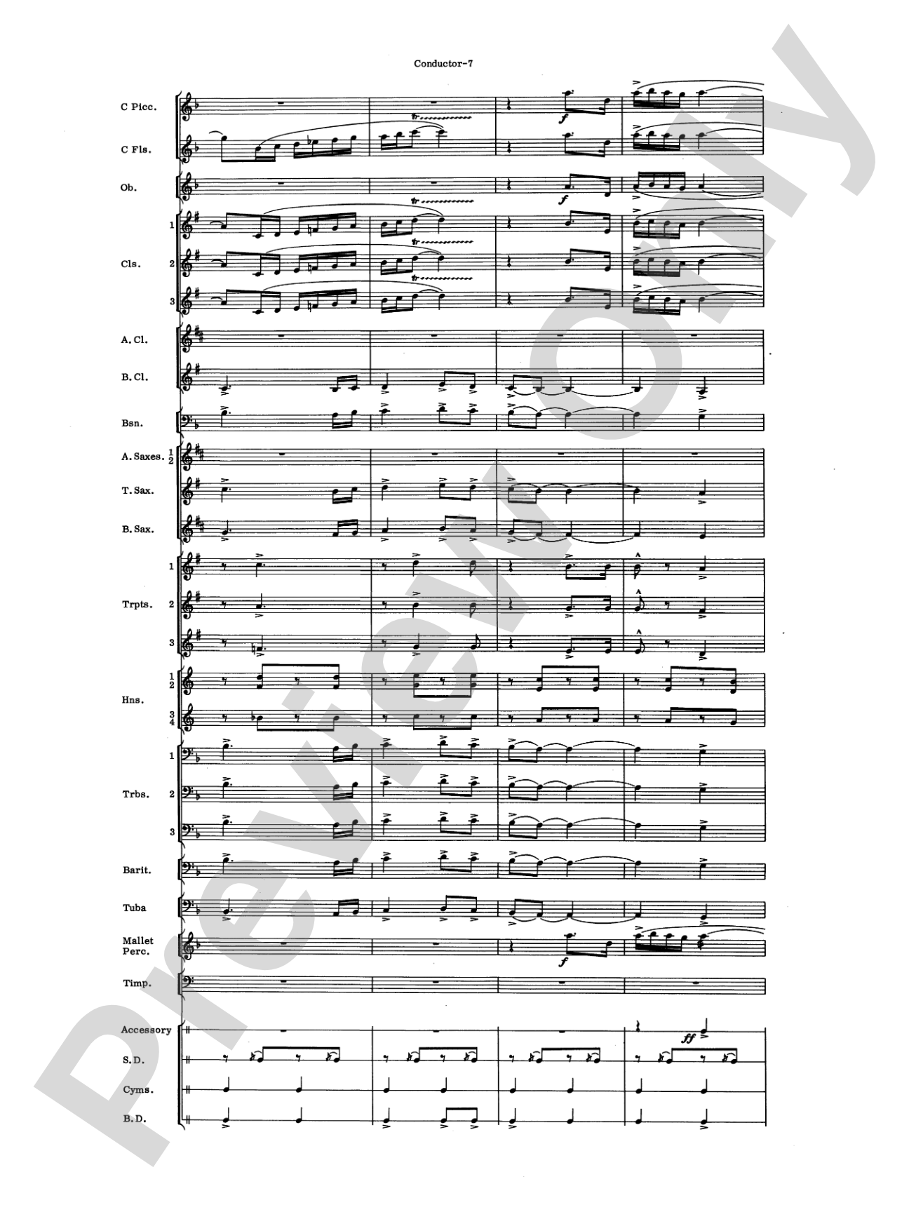 El Aguila de Oro: Concert Band Conductor Score & Parts