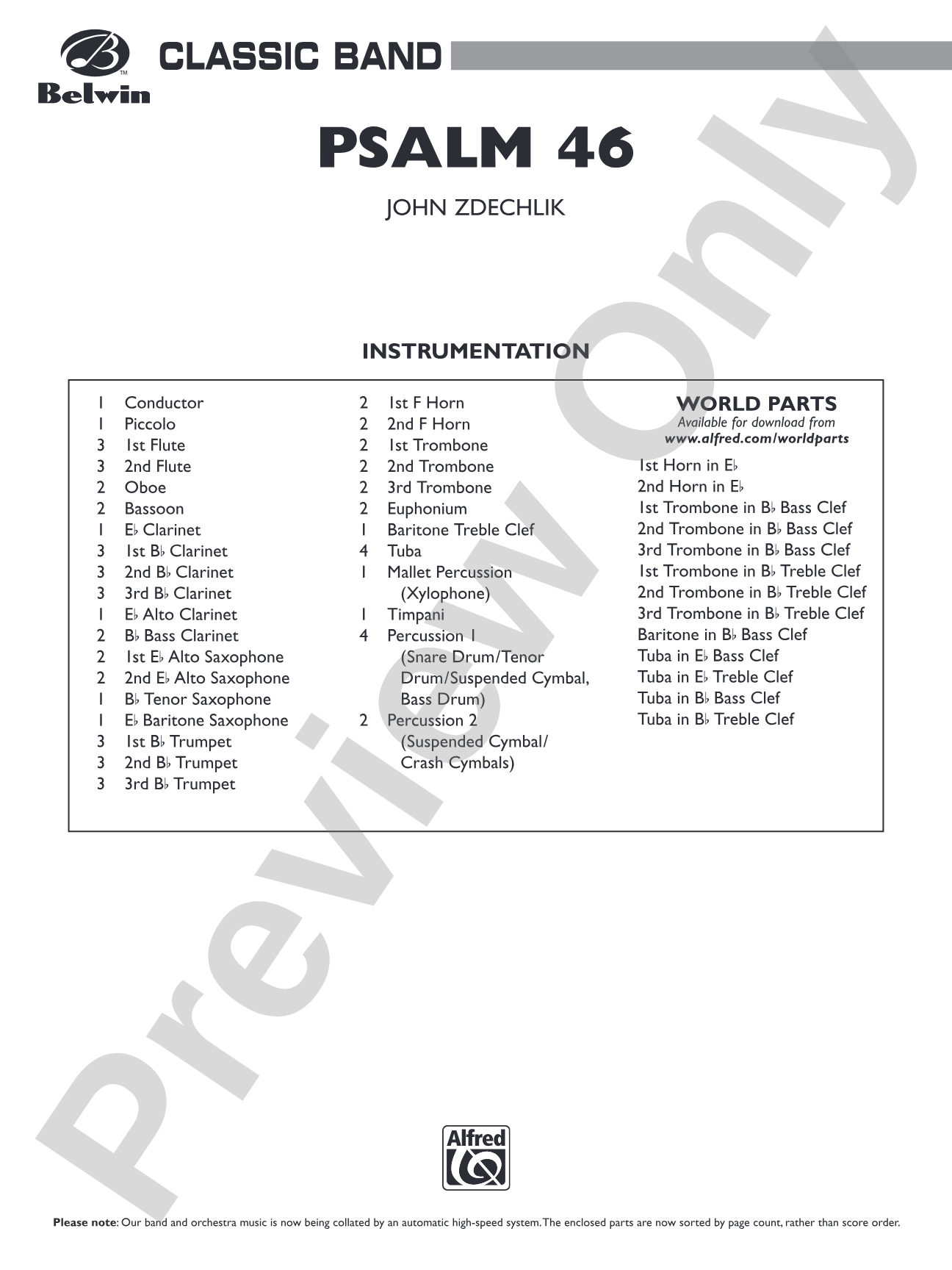 Psalm 46: Concert Band Conductor Score & Parts