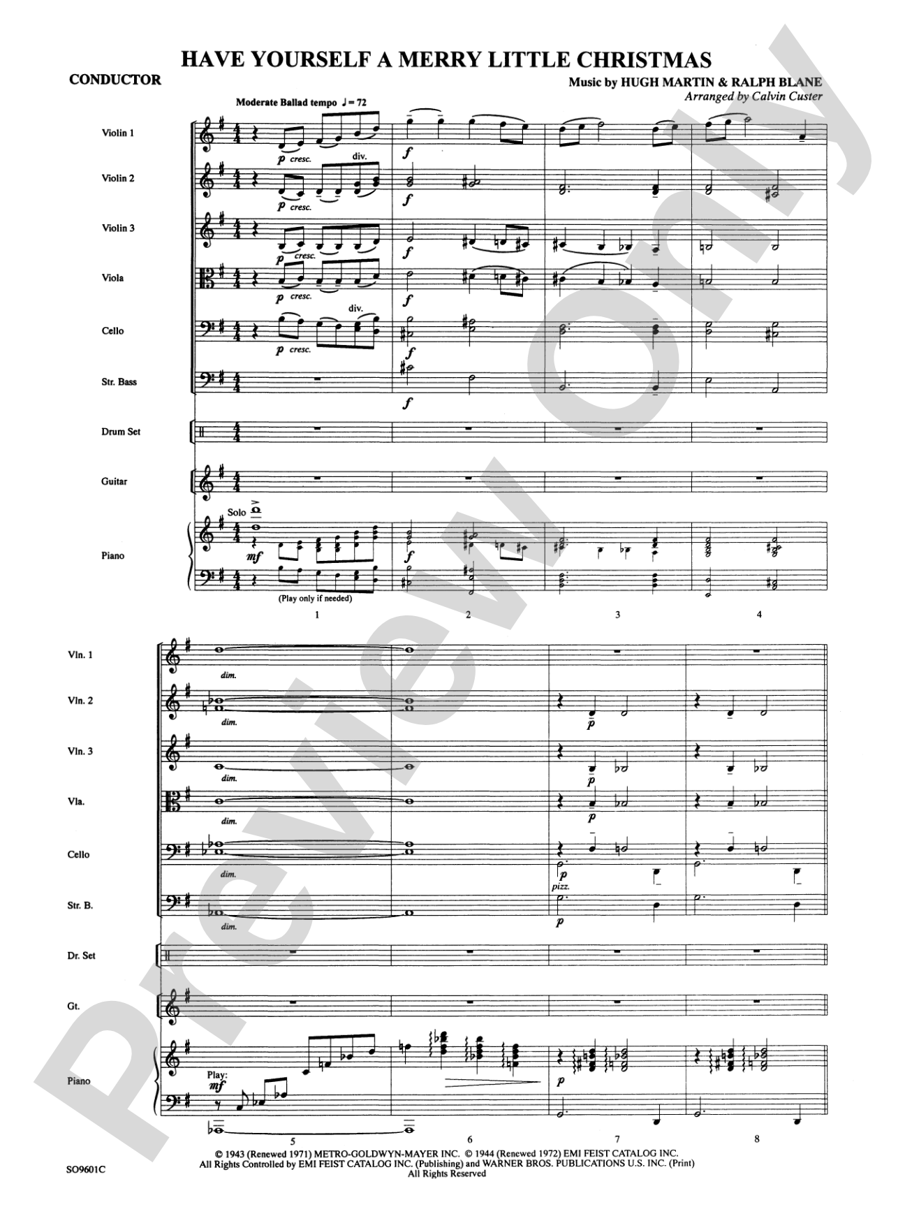Have Yourself a Merry Little Christmas: String Orchestra Conductor Score & Parts
