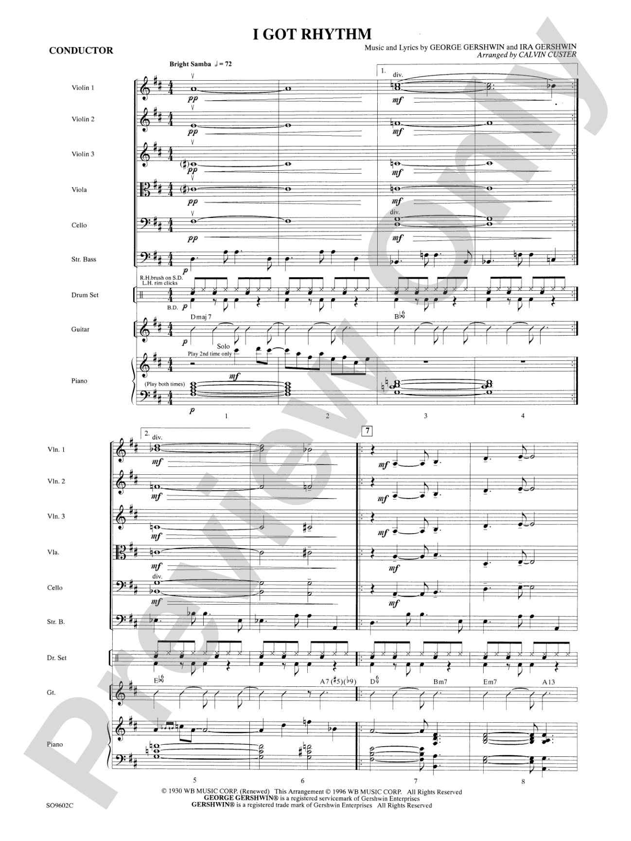 I Got Rhythm: String Orchestra Conductor Score & Parts