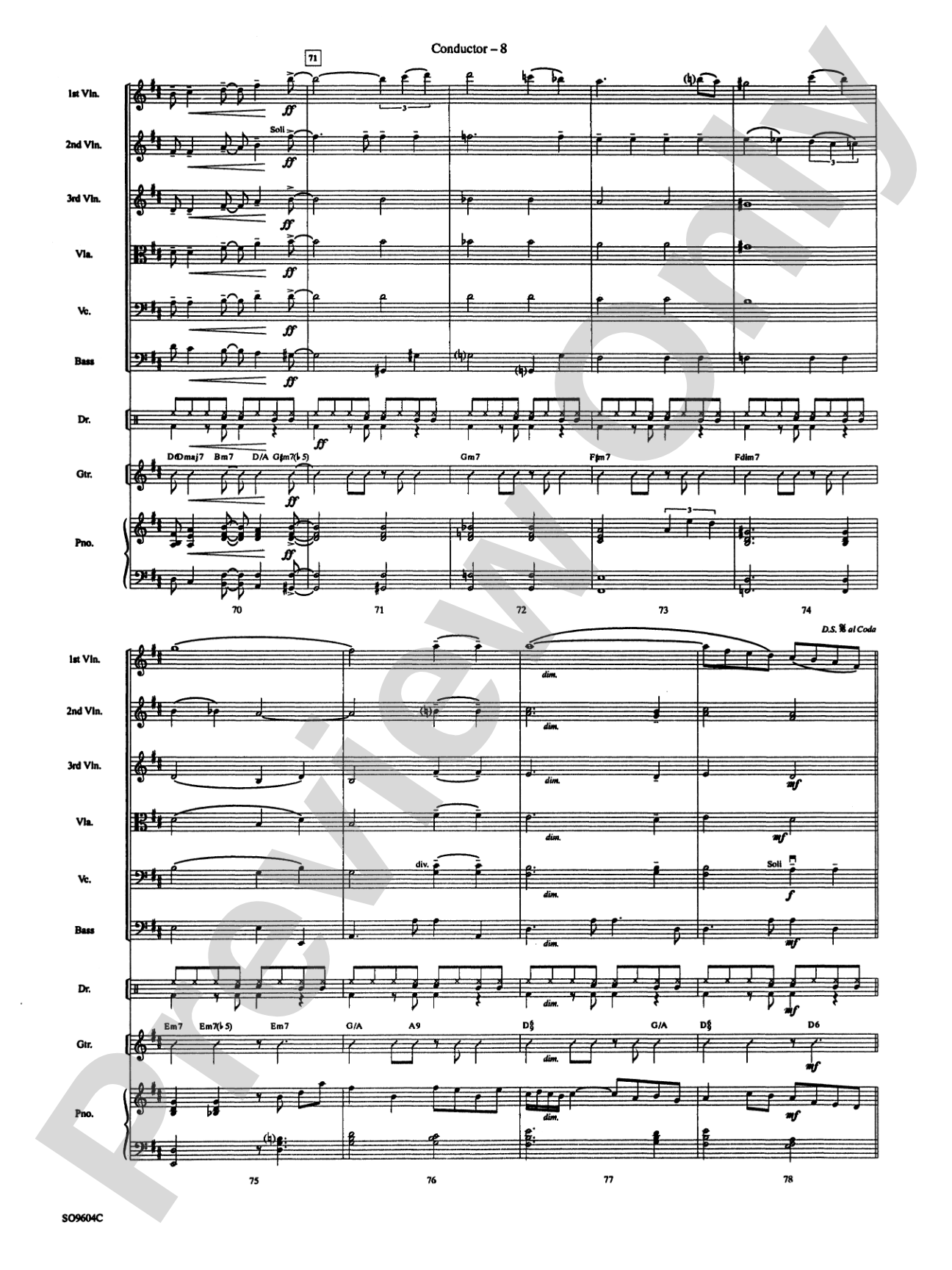 Night and Day: String Orchestra Conductor Score & Parts