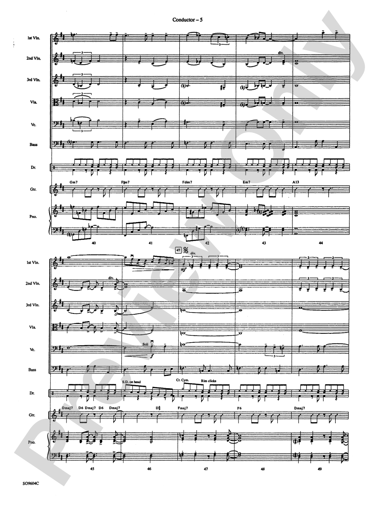 Night and Day: String Orchestra Conductor Score & Parts