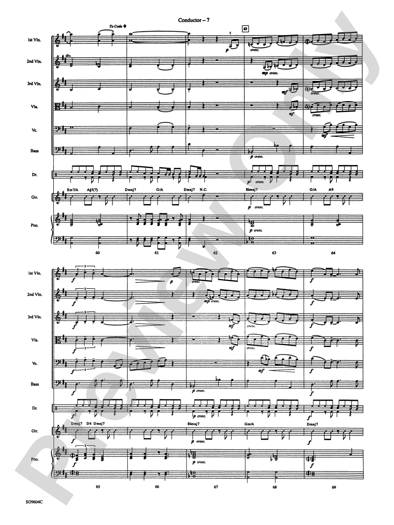 Night and Day: String Orchestra Conductor Score & Parts