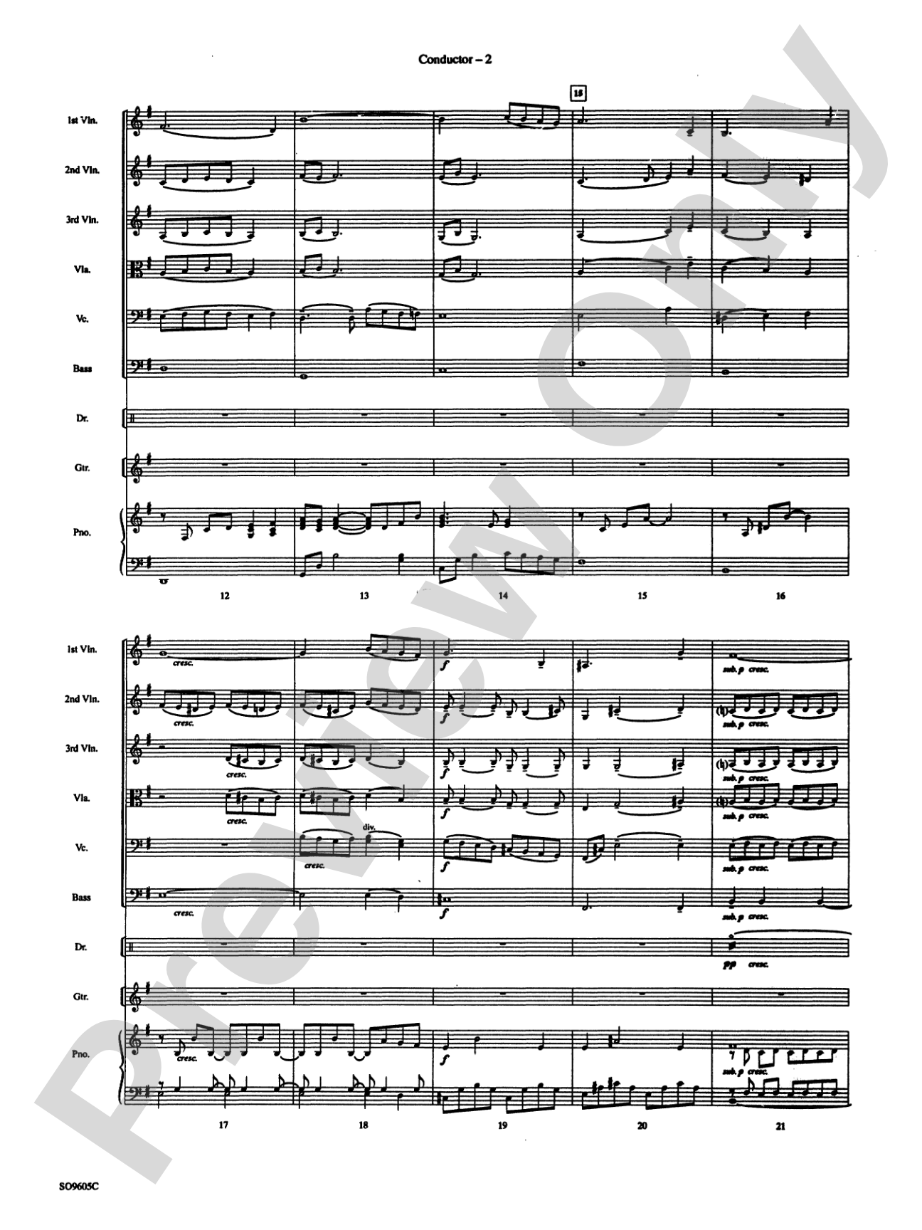 The Shadow of Your Smile (from The Sandpiper): String Orchestra Conductor Score & Parts