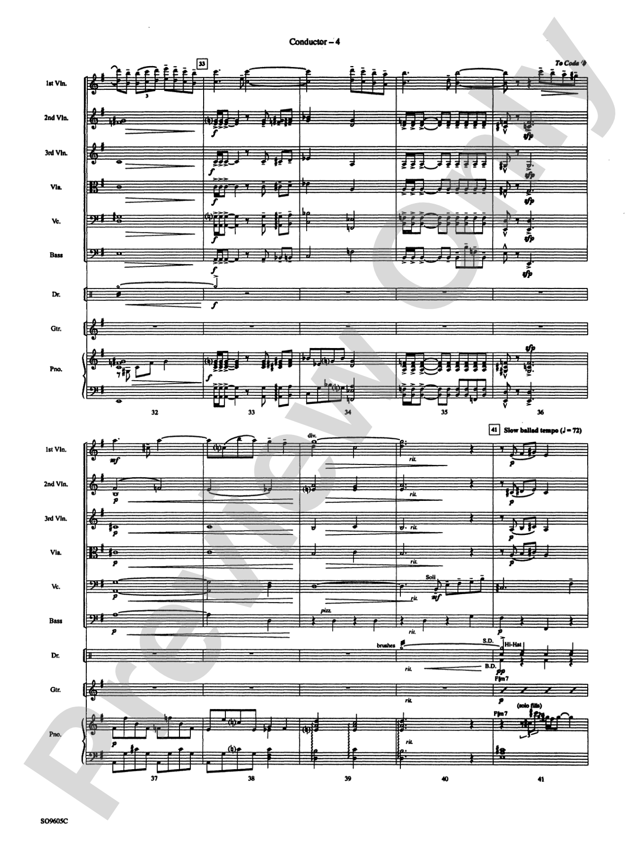 The Shadow of Your Smile (from The Sandpiper): String Orchestra Conductor Score & Parts