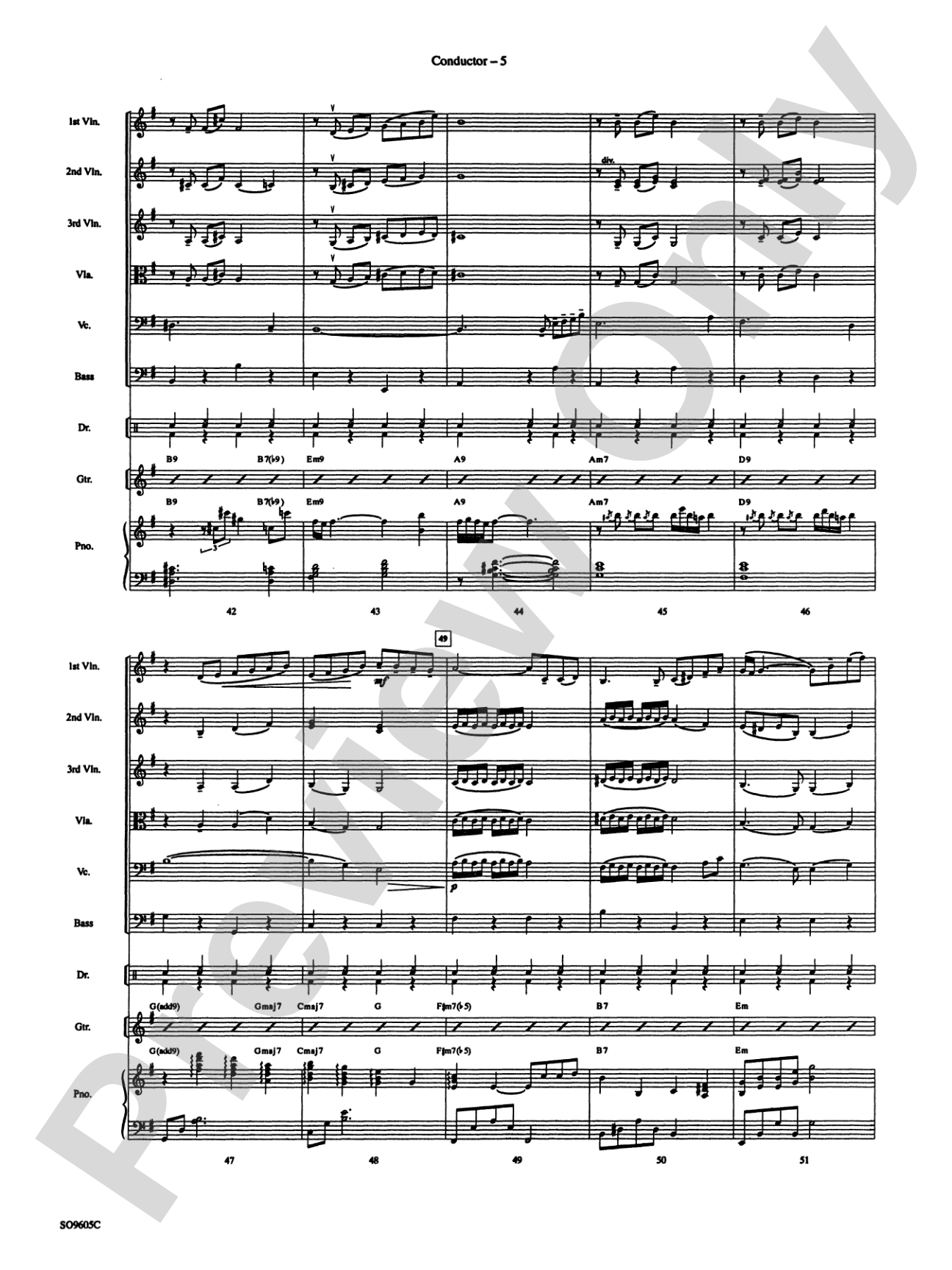 The Shadow of Your Smile (from The Sandpiper): String Orchestra Conductor Score & Parts
