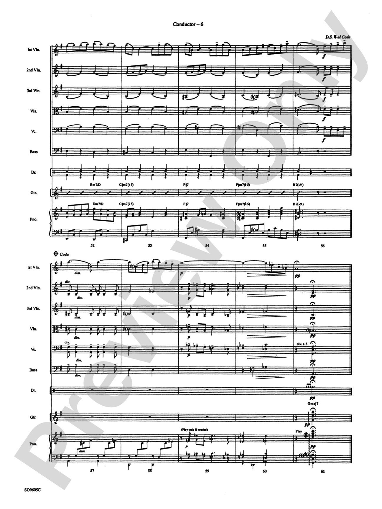 The Shadow of Your Smile (from The Sandpiper): String Orchestra Conductor Score & Parts