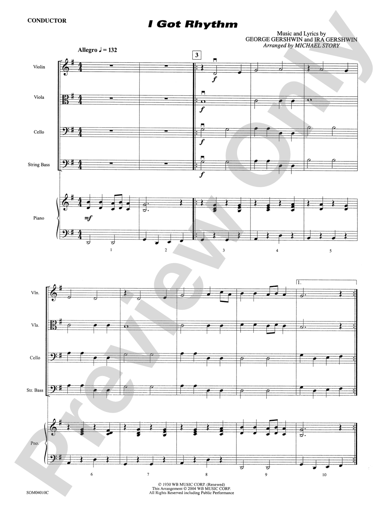 I Got Rhythm: String Orchestra Conductor Score & Parts