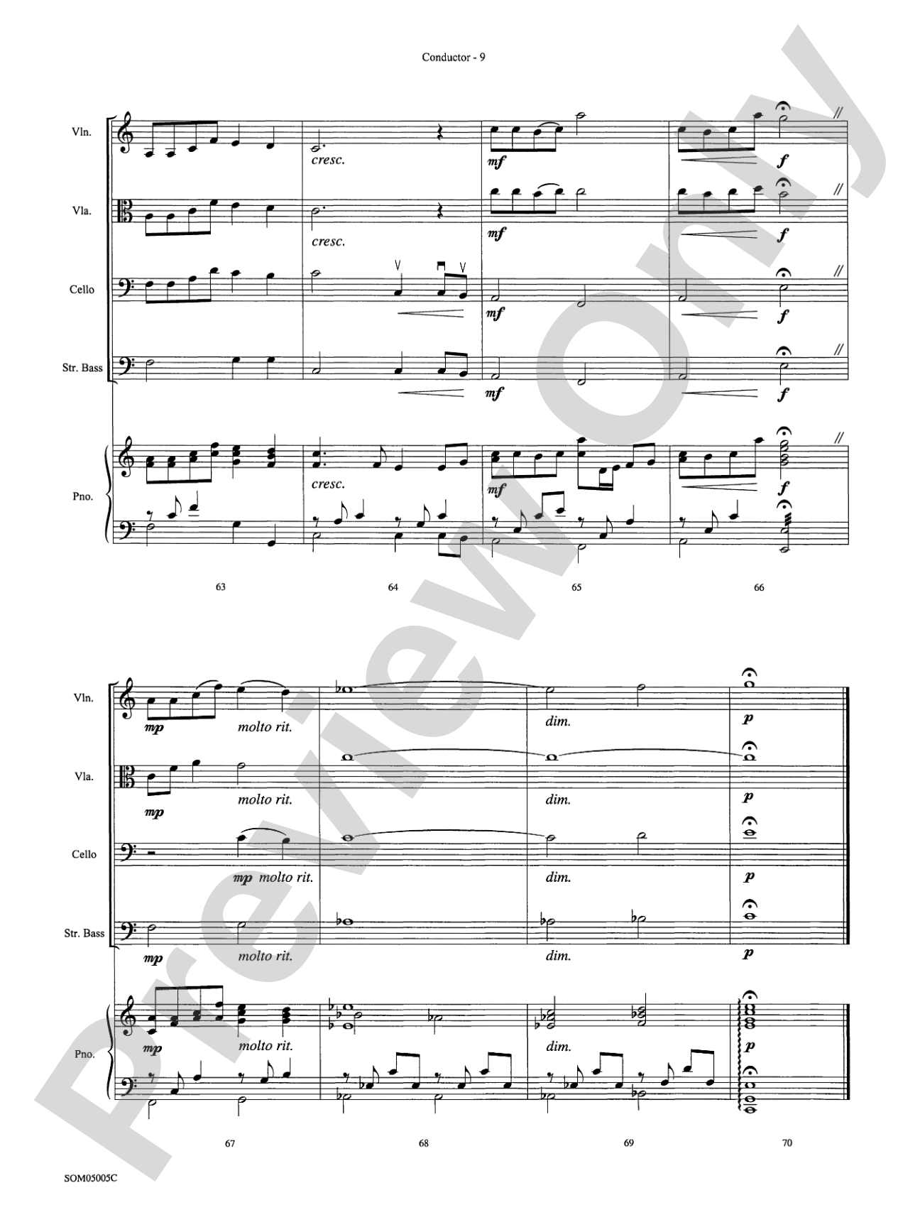The Prayer: String Orchestra Conductor Score & Parts
