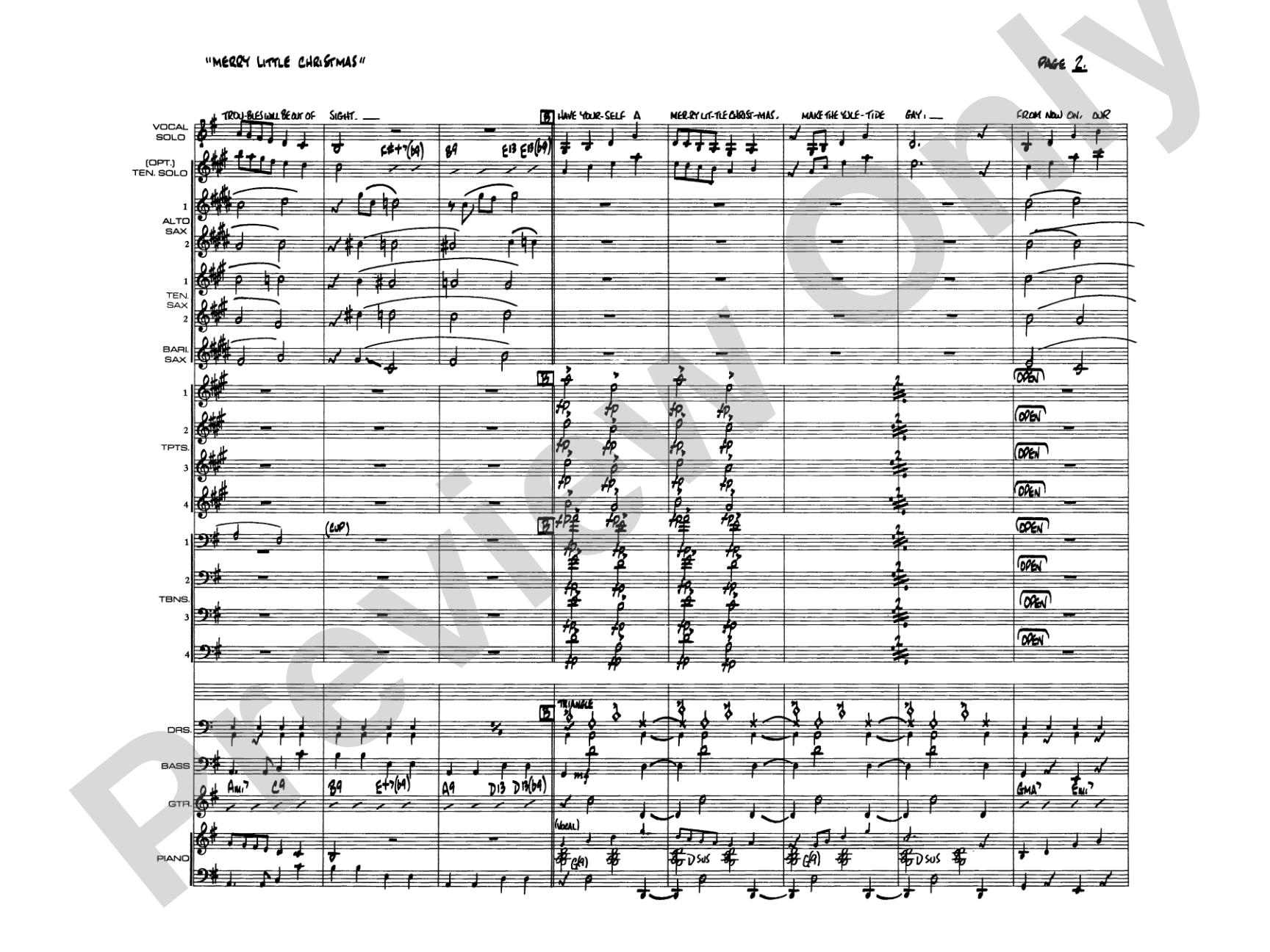 Have Yourself a Merry Little Christmas: Vocal Solo with Jazz Ensemble Conductor Score & Parts